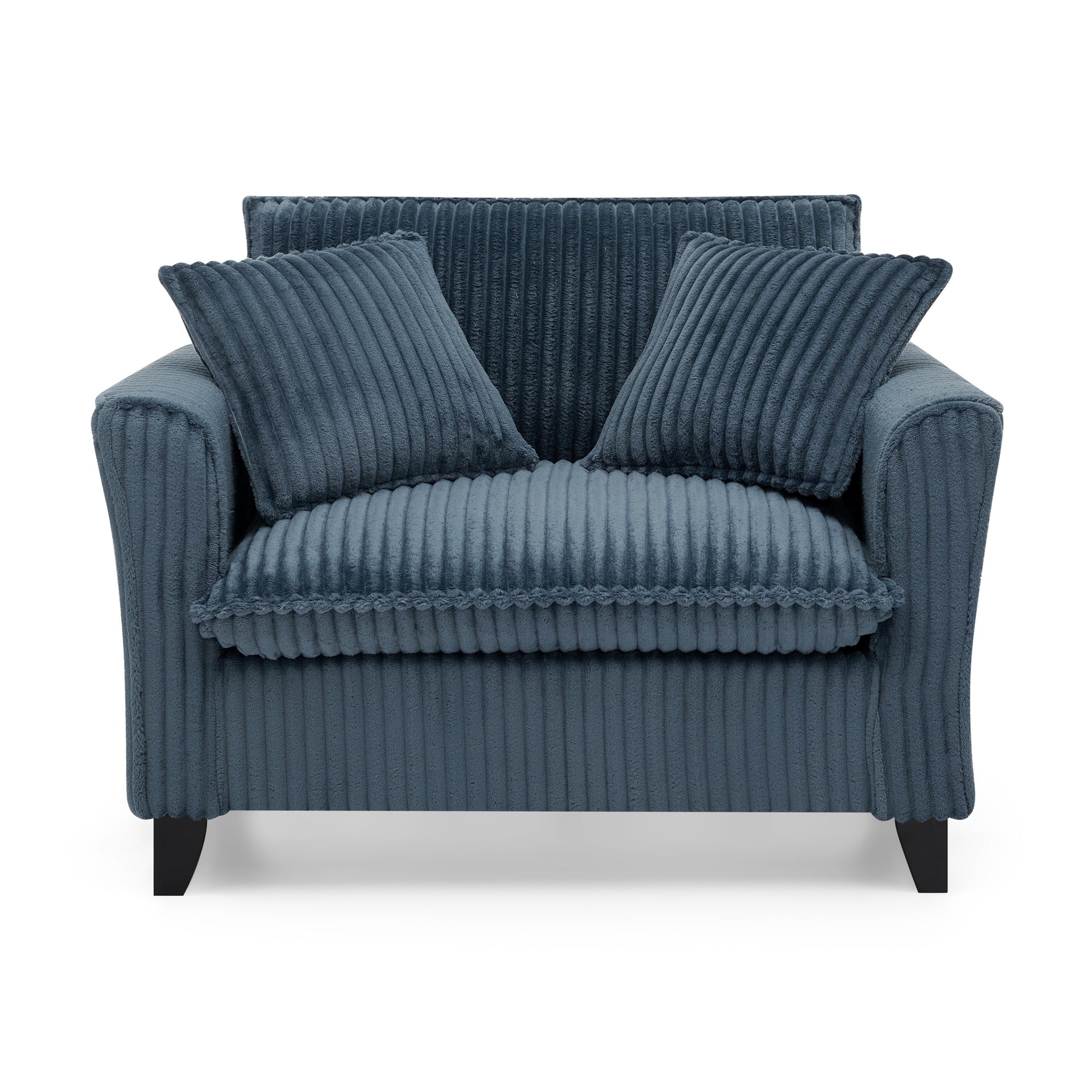 Lazy sofa chair, comfortable single-person sofa chair, with a backrest and soft seat cushion, having armrests on both sides, suitable for living room and bedroom - Blue