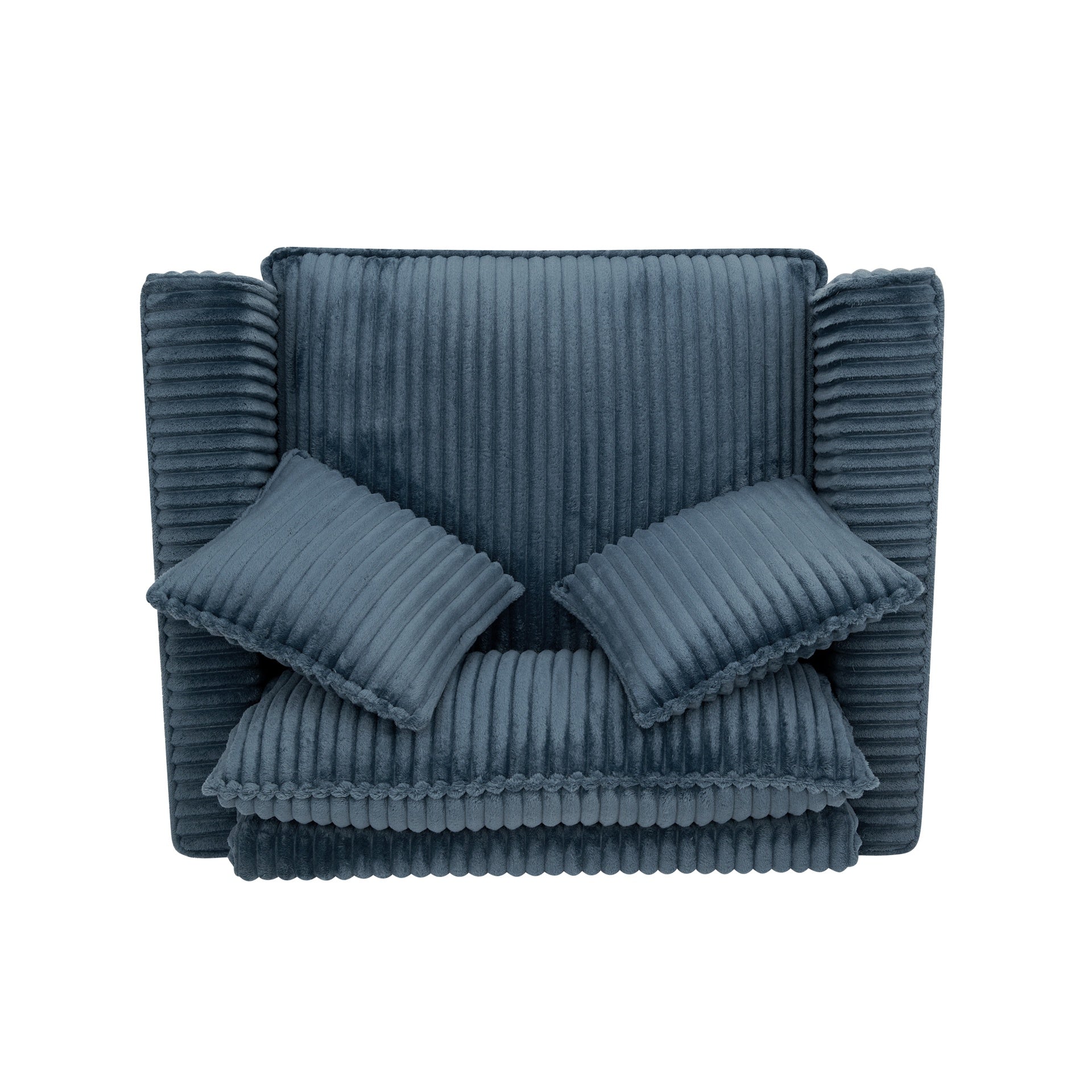 Lazy sofa chair, comfortable single-person sofa chair, with a backrest and soft seat cushion, having armrests on both sides, suitable for living room and bedroom - Blue