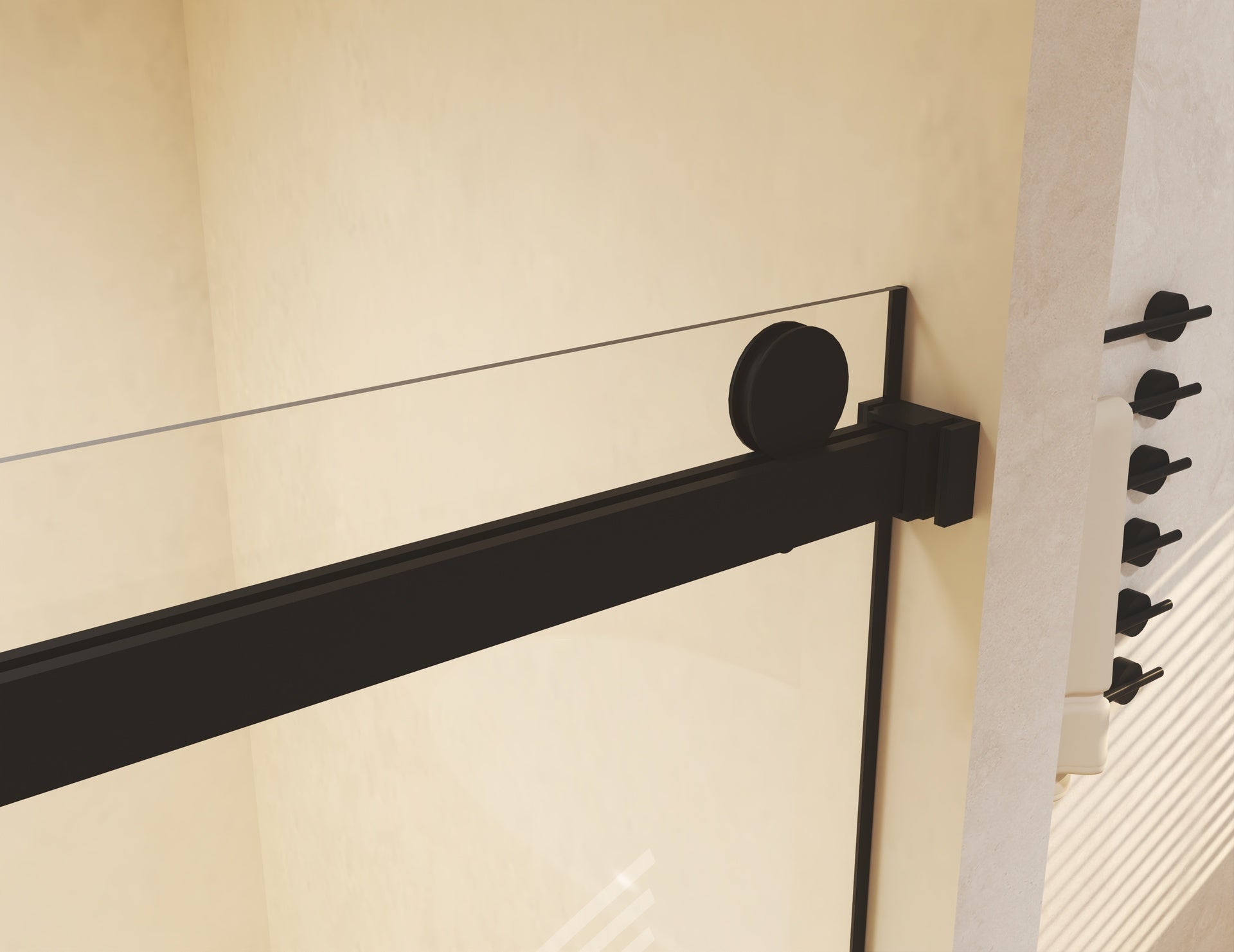Frameless Double Sliding  Shower Door 44-48 "W x 74" H, 5/16 "(8mm) Tempered Glass, Explosion Proof Film, Stainless Steel Handle, Square Tube Track, Matte Black