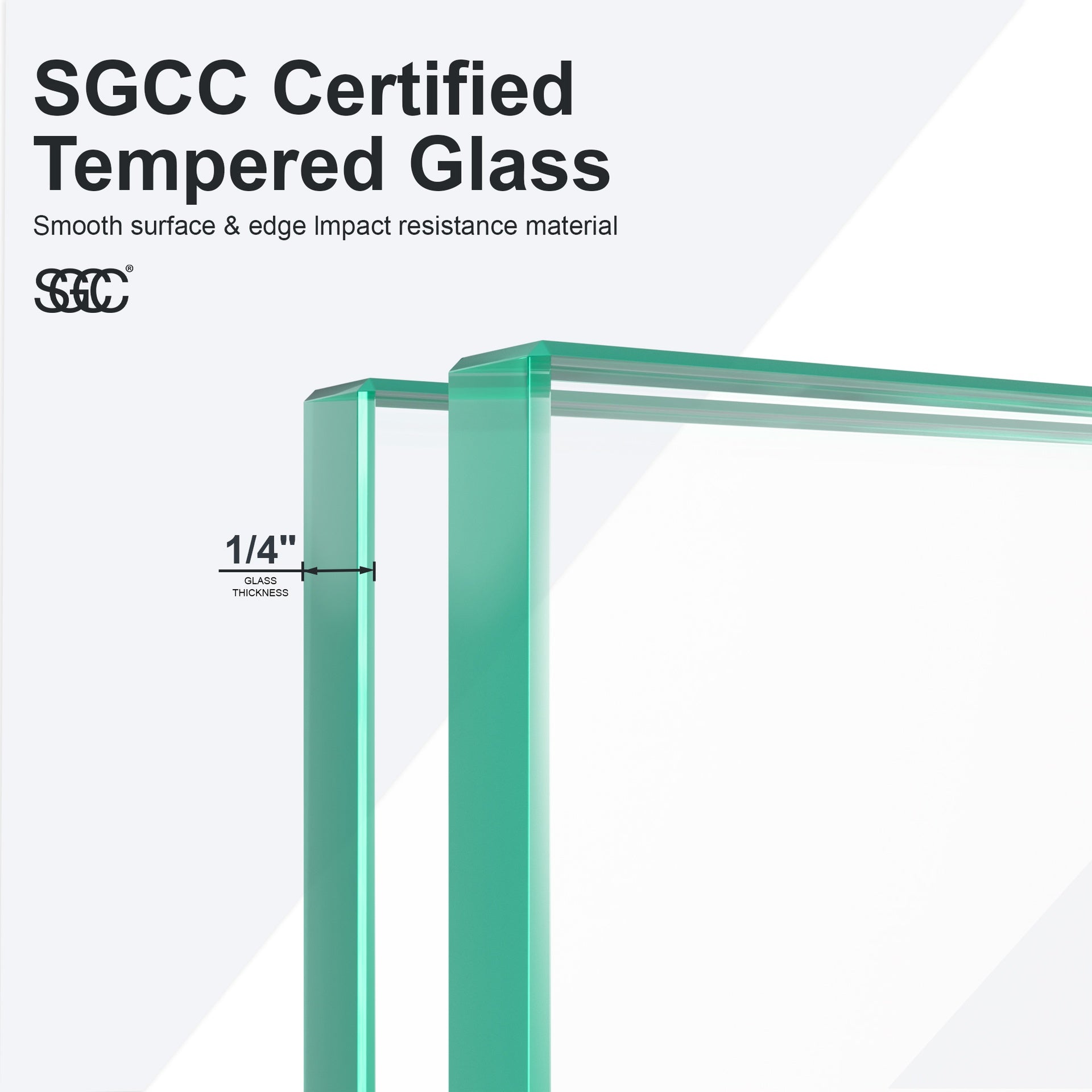 44"-48"W*72" H Semi-Frameless Double Sliding Shower Door, Bypass Shower Door, 1/4" (6mm) Thick SGCC Tempered Glass Door, Matte Black