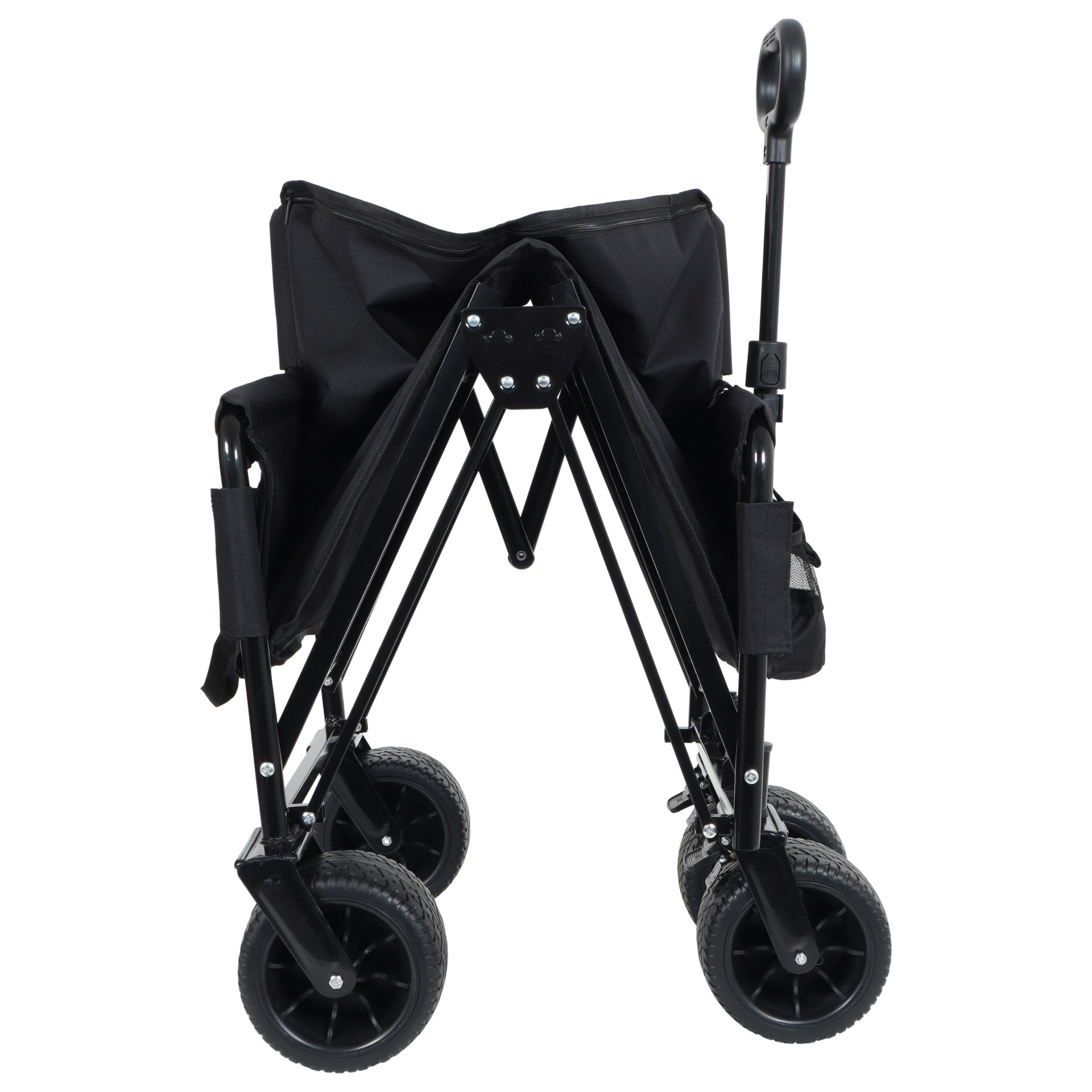 3-in-1 Convertible Folding Wagon Cart with Bench Seat & Storage - Includes 1 ice pack, 500lbs Heavy-Duty Utility Wagon, 180L Capacity All-Terrain Wheels for Camping, Beach, Sports, Garden, black