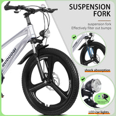 FKZNPJ 20 Inch Kids Mountain Bike, 7-Speed Youth Bicycle with Magnesium Alloy Frame & One-Piece Wheels, Lightweight Kids Bike for Boys and Girls Ages 8–12
