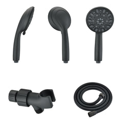 Matt black high pressure multi function with hand held shower faucet