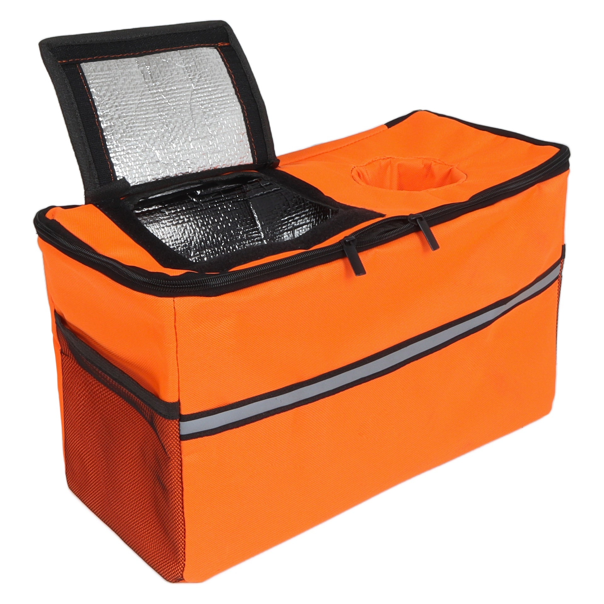 3-in-1 Folding Wagon Cart with Bench Seat, patent protection- Includes 1 ice pack, 500lbs Heavy-Duty Utility Wagon, 180L Capacity All-Terrain Wheels for Camping, Beach, Sports, Garden, orange