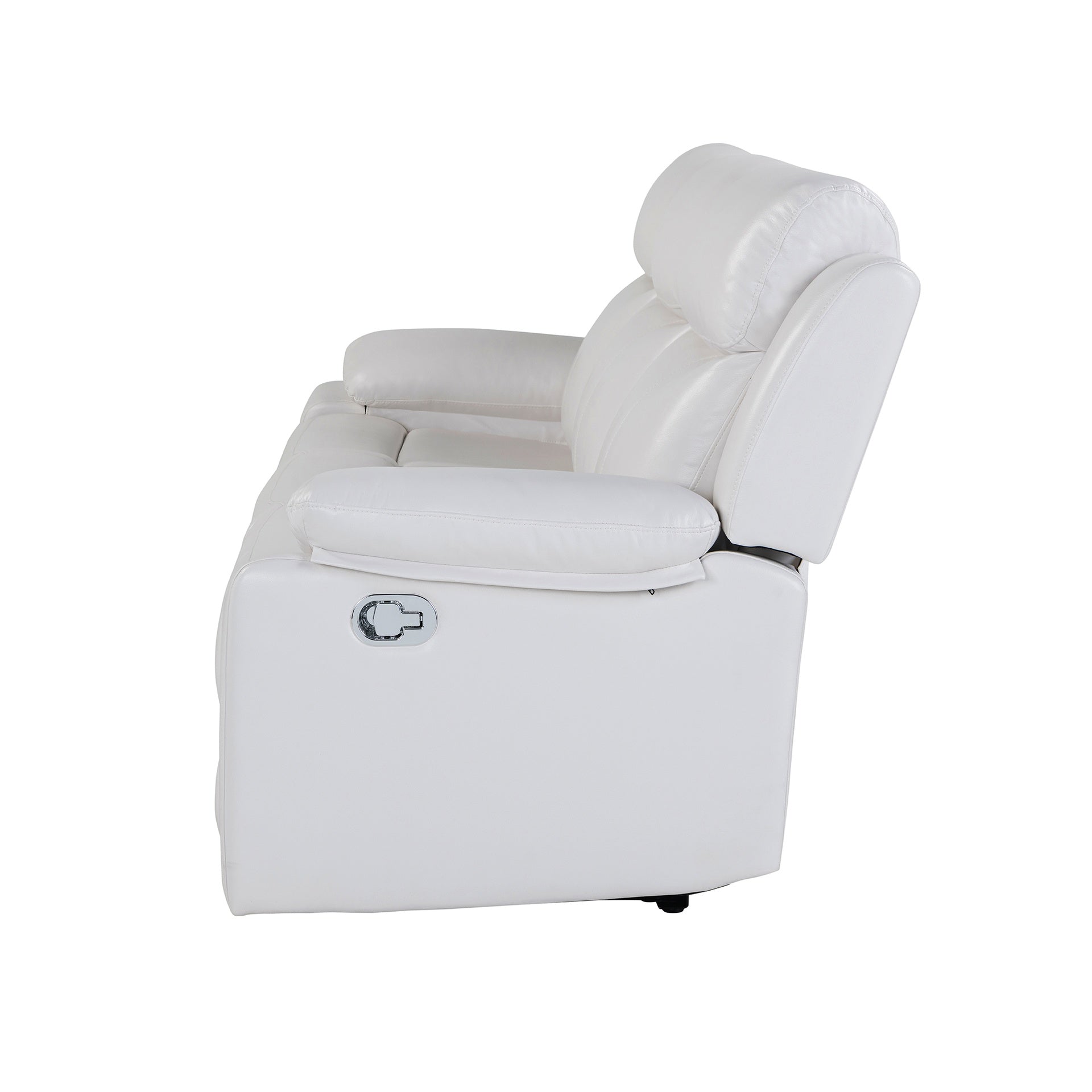 Blanche White Reclining Sofa with LED Lights