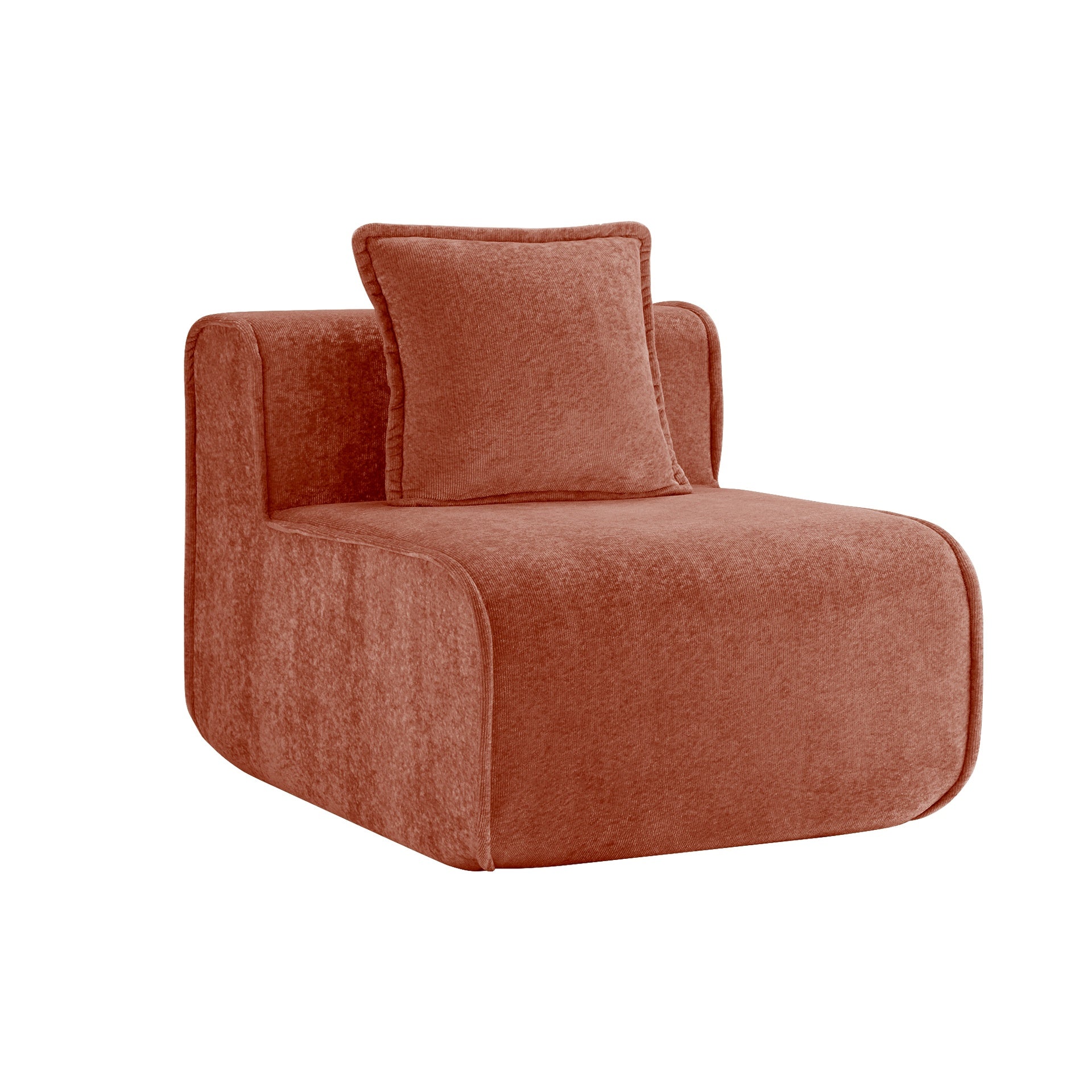 Harrison Armless Sofa Velvet- Red