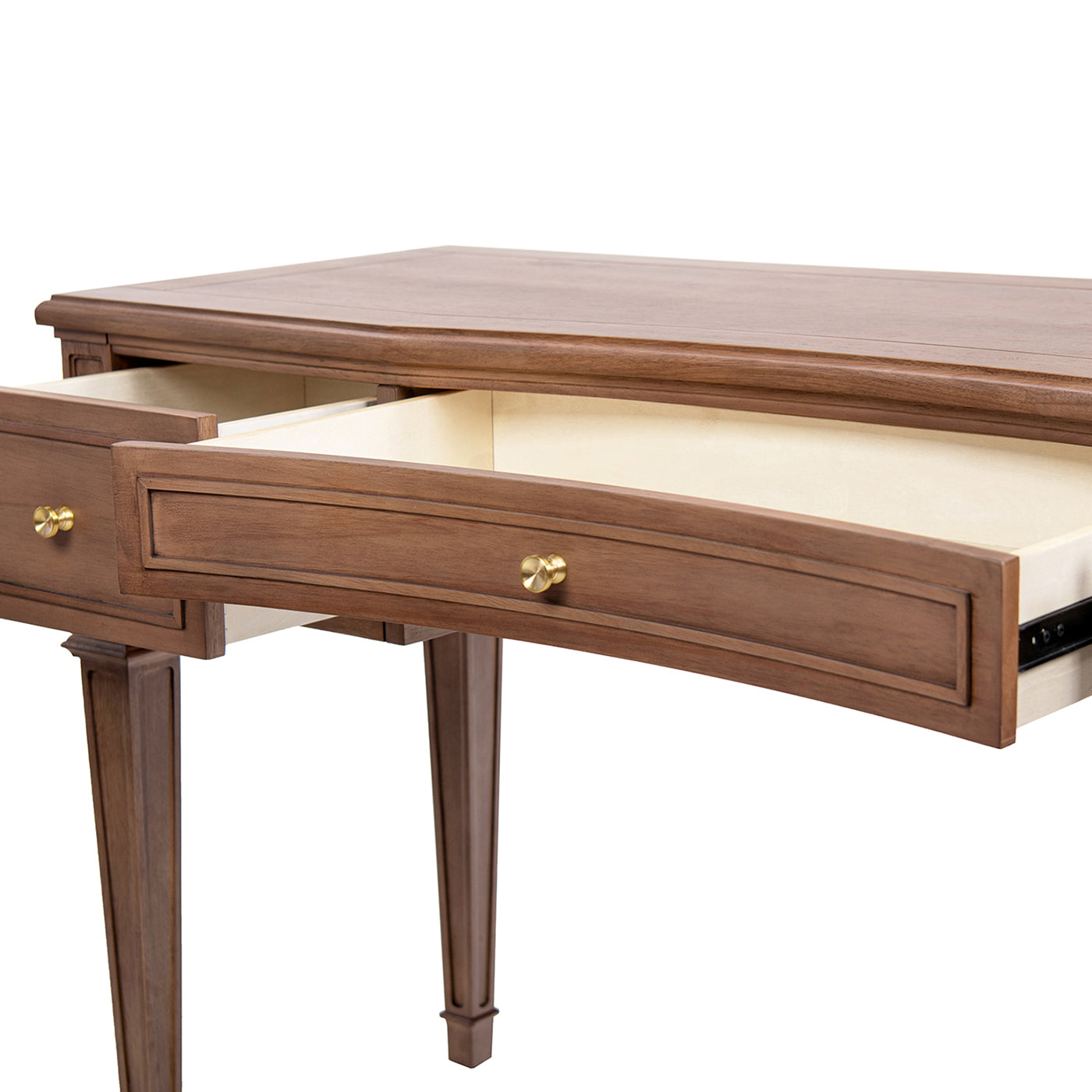 Dauphin 55" 3-Drawer Wood Executive Desk Brown Rubber Wood & Veneer