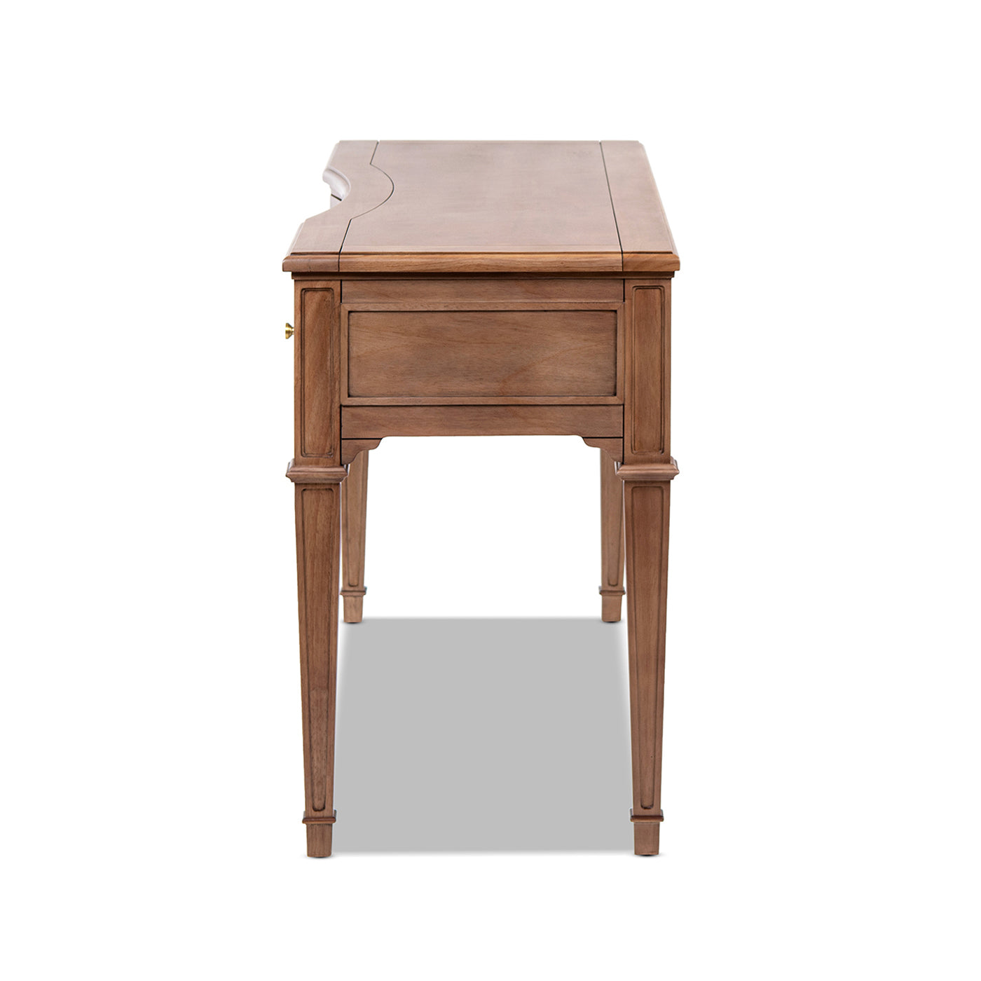 Dauphin 55" 3-Drawer Wood Executive Desk Brown Rubber Wood & Veneer