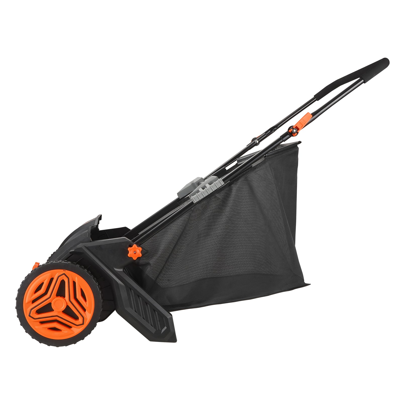 Push Lawn Sweeper, 21-inch Leaf & Grass Collector, Strong Rubber Wheels & Heavy Duty Thickened Steel Durable to Use with Large Capacity 3.5 cu. ft. Mesh Collection Hopper Bag, 2 Spinning Brushes