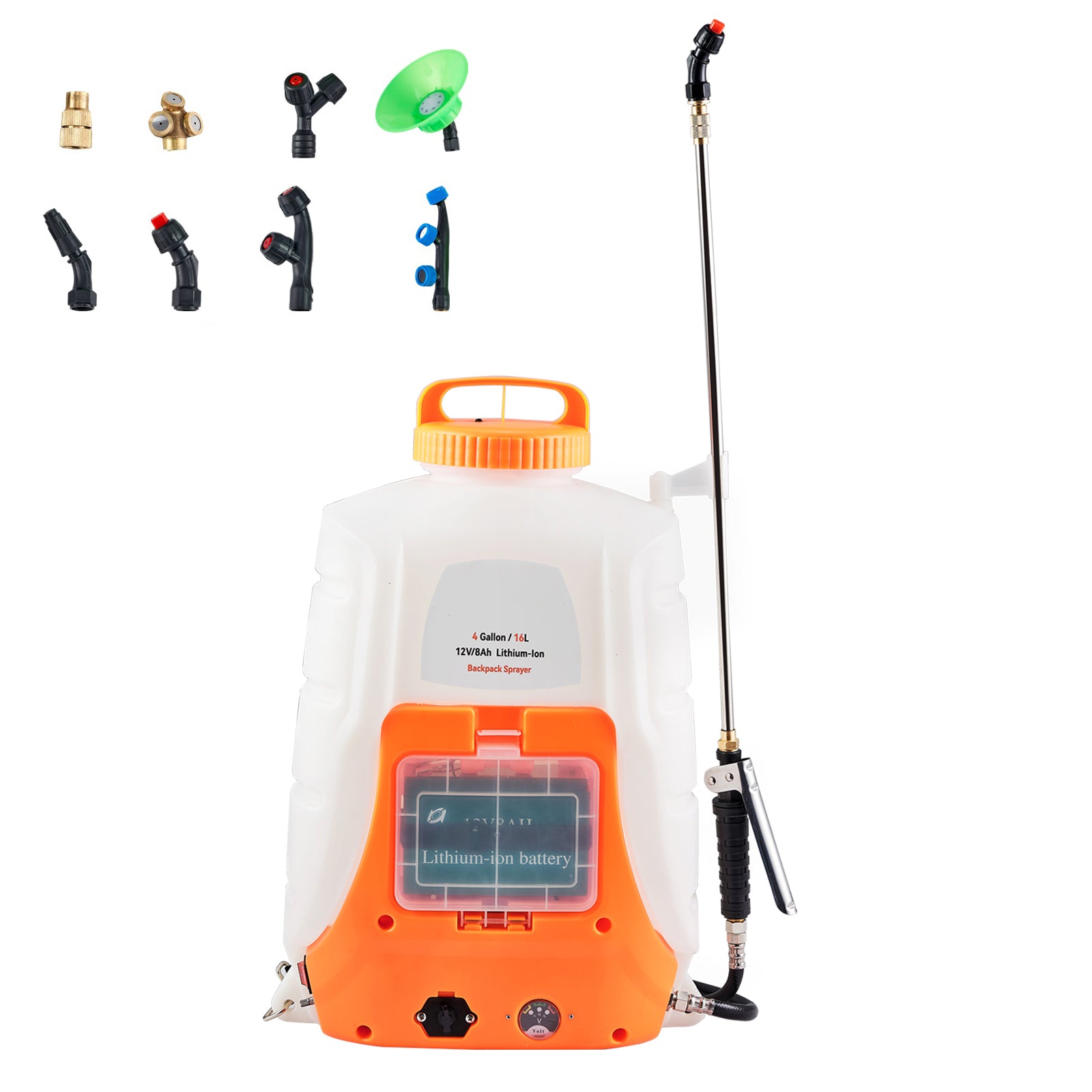 Battery Powered Backpack Sprayer 4 Gal Tank 0-90 PSI Adjustable Pressure