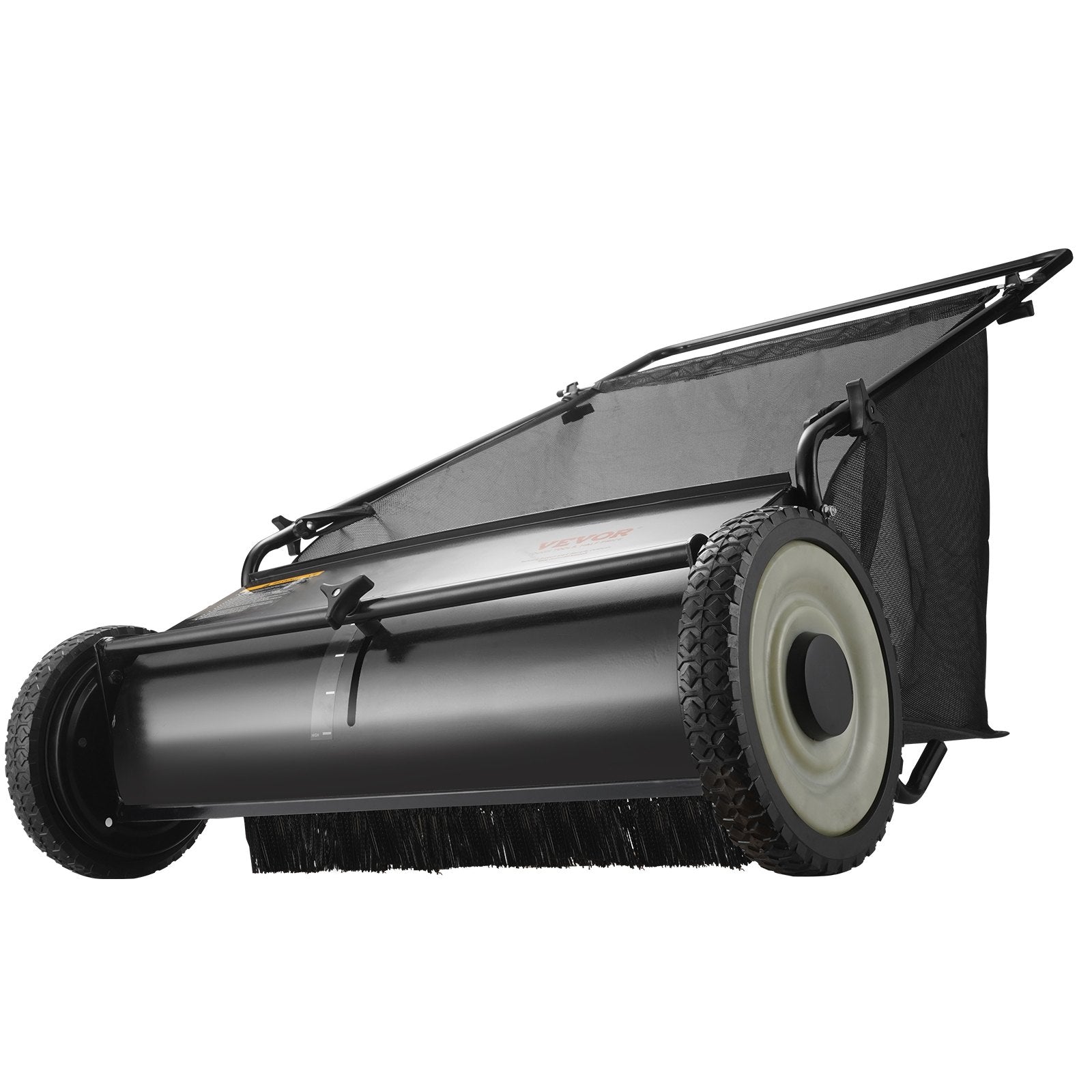Push Lawn Sweeper, 26 Inch Leaf & Grass Collector, Strong Rubber Wheels & Heavy Duty Thickened Steel Durable to Use with Large Capacity 7 ft³ Mesh Collection Bag, 4 Spinning Brushes