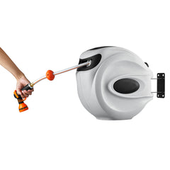 Retractable Hose Reel Water Hose Reel 130'x1/2" 180° Swivel Wall-Mounted