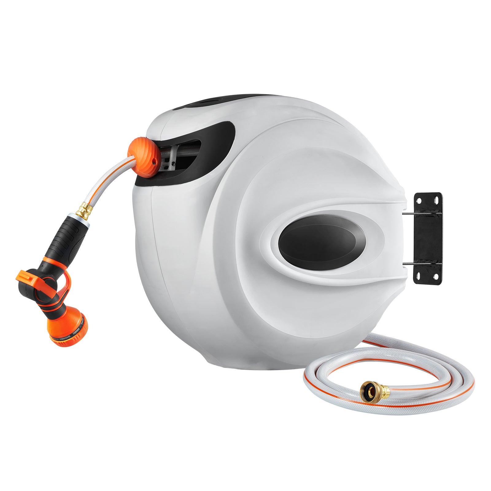 Retractable Hose Reel Water Hose Reel 130'x1/2" 180° Swivel Wall-Mounted
