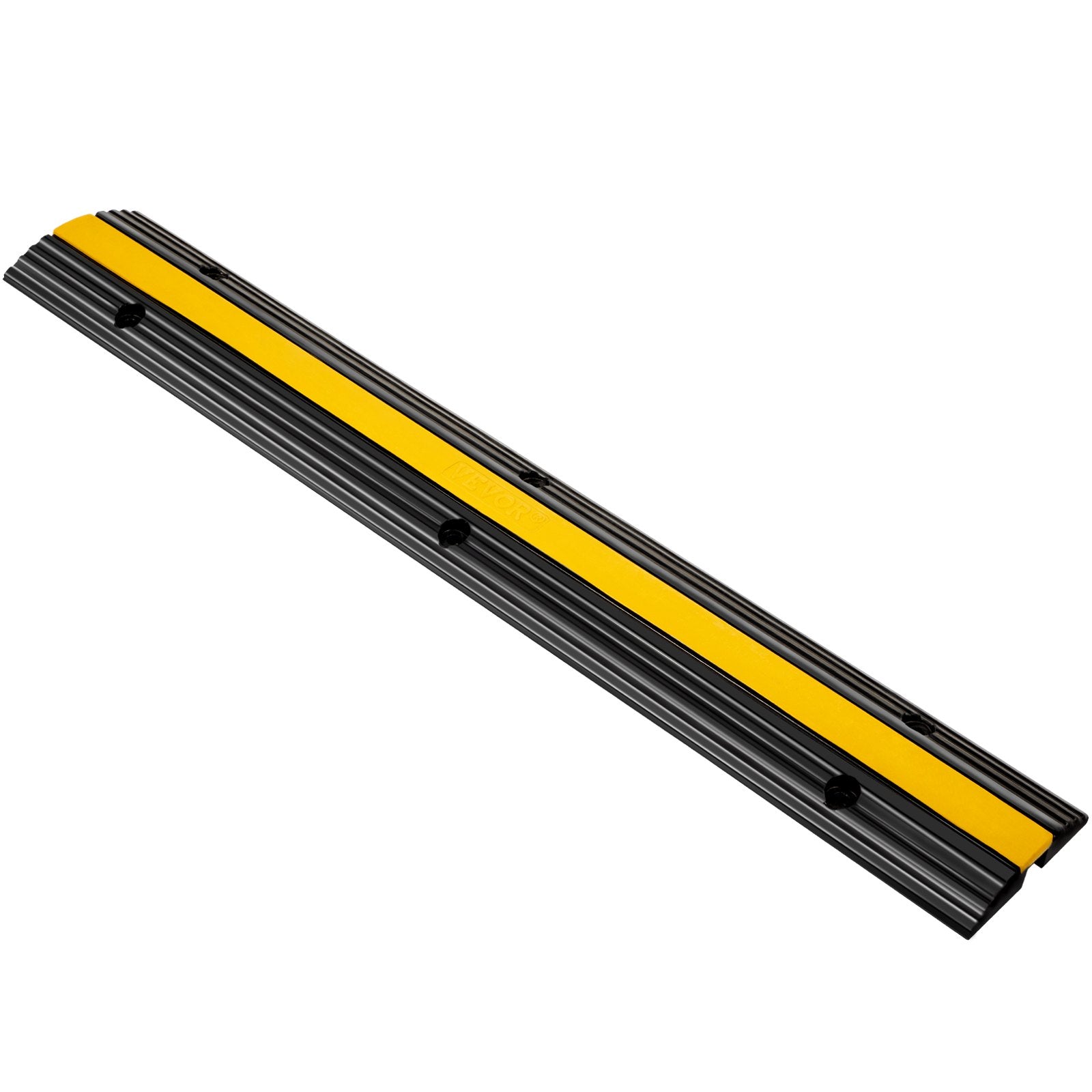4 Pack of 1-Channel Rubber Cable Protector Ramps Heavy Duty 22046Lbs Load Capacity Cable Wire Cord Cover Ramp Speed Bump Driveway Hose Cable Ramp Protective Cover