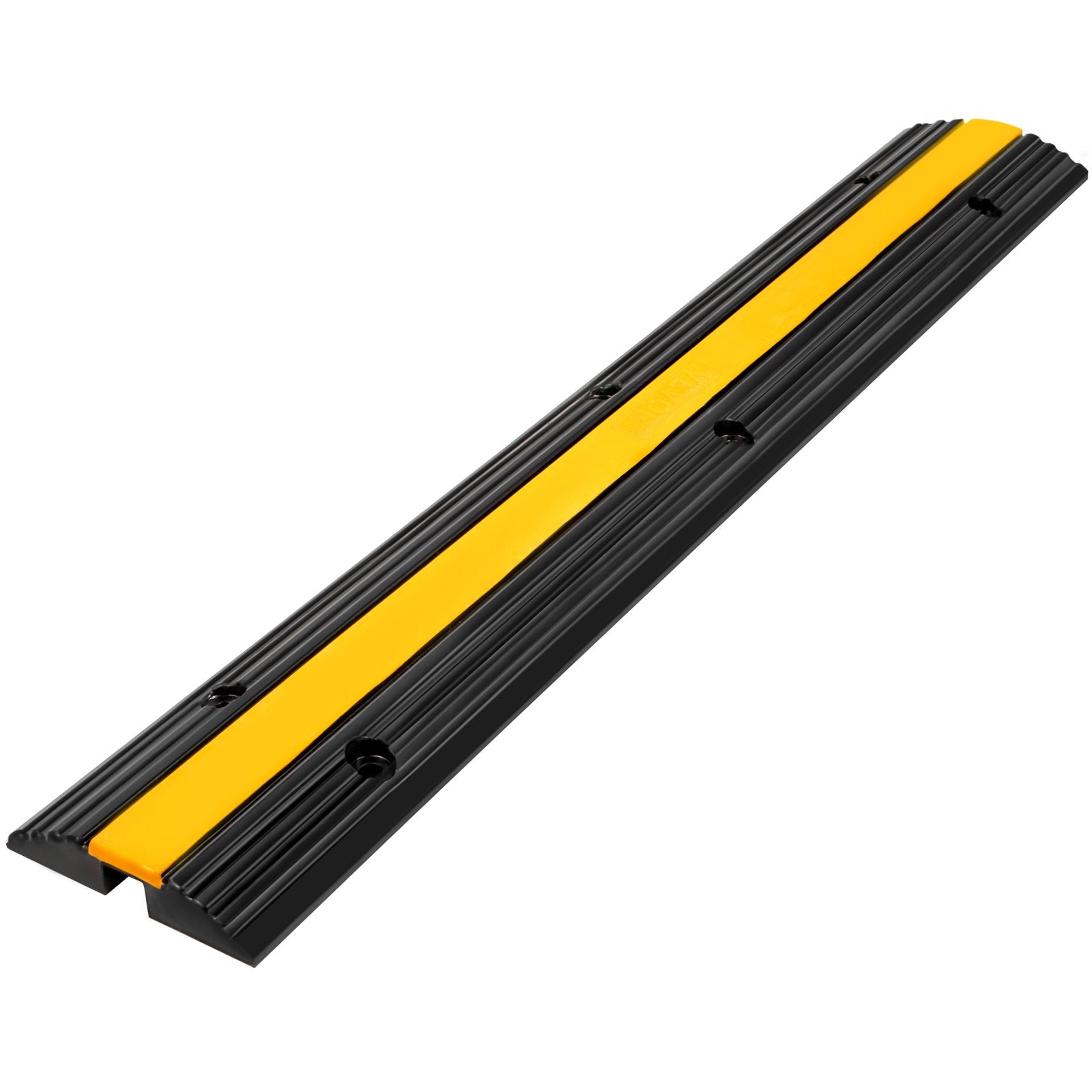 4 Pack of 1-Channel Rubber Cable Protector Ramps Heavy Duty 22046Lbs Load Capacity Cable Wire Cord Cover Ramp Speed Bump Driveway Hose Cable Ramp Protective Cover