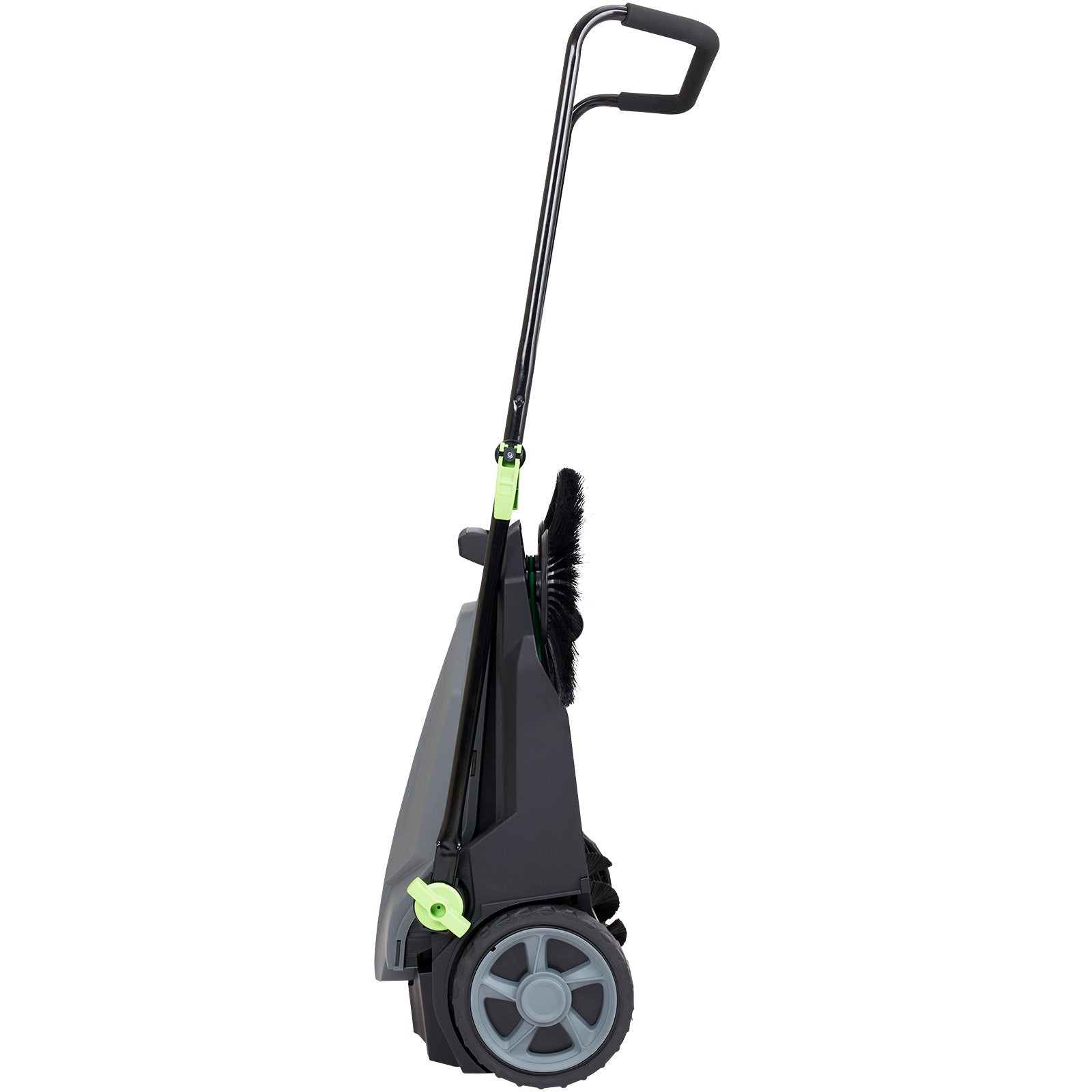 Walk-behind Hand Push Floor Sweeper, 25.6" Sweeping Width Floor Sweeper Manual Non-Electric, 5-Gallon Waste Container, Angle & Height Adjustable Folding Handle for Walkway, Yard, Garage, Patio