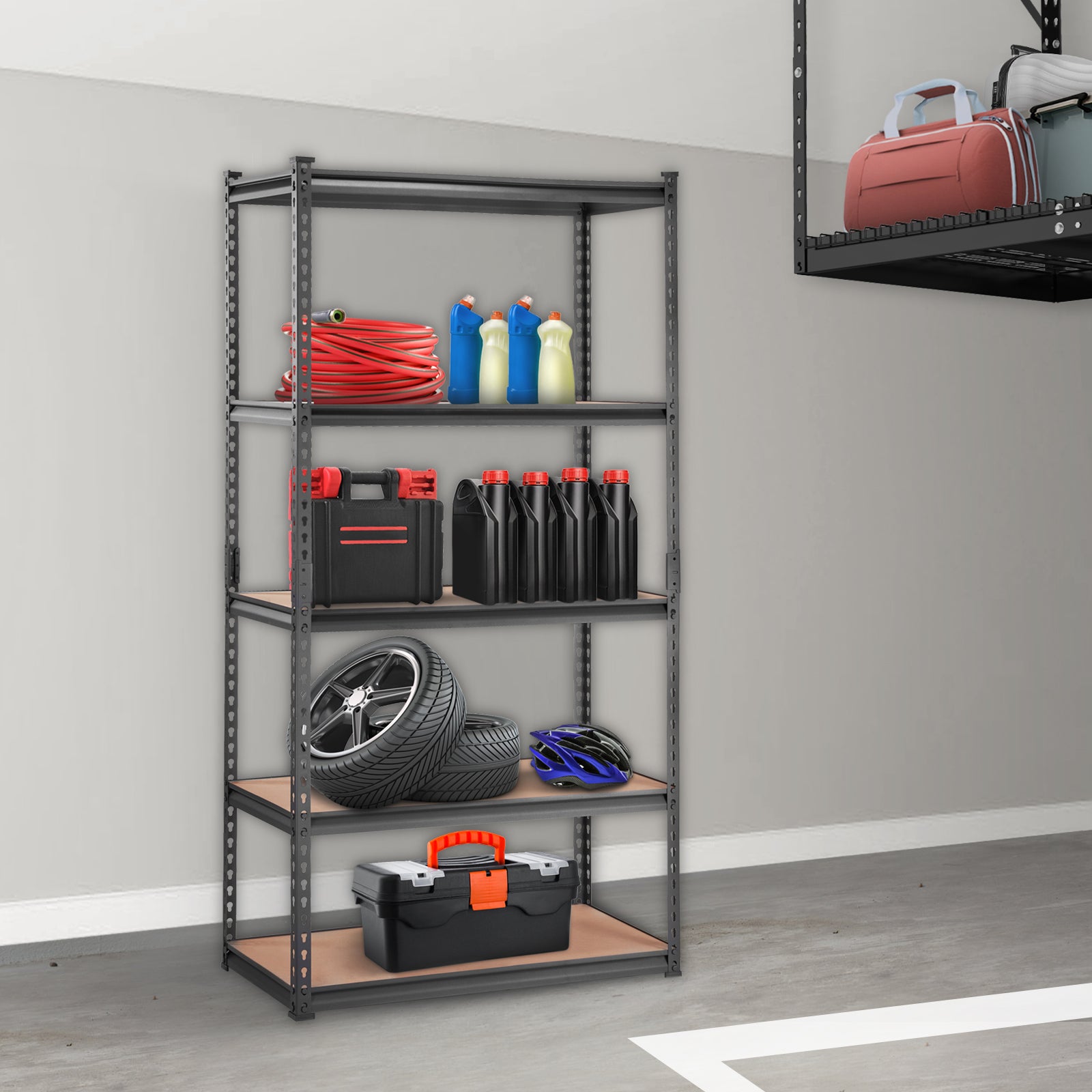 Storage Shelving Unit, 5-Tier Adjustable, 2000 lbs Capacity, Heavy Duty Garage Shelves Metal Organizer Utility Rack, Black, 36" L x 18" W x 72" H for Kitchen Pantry Basement Bathroom Laundry