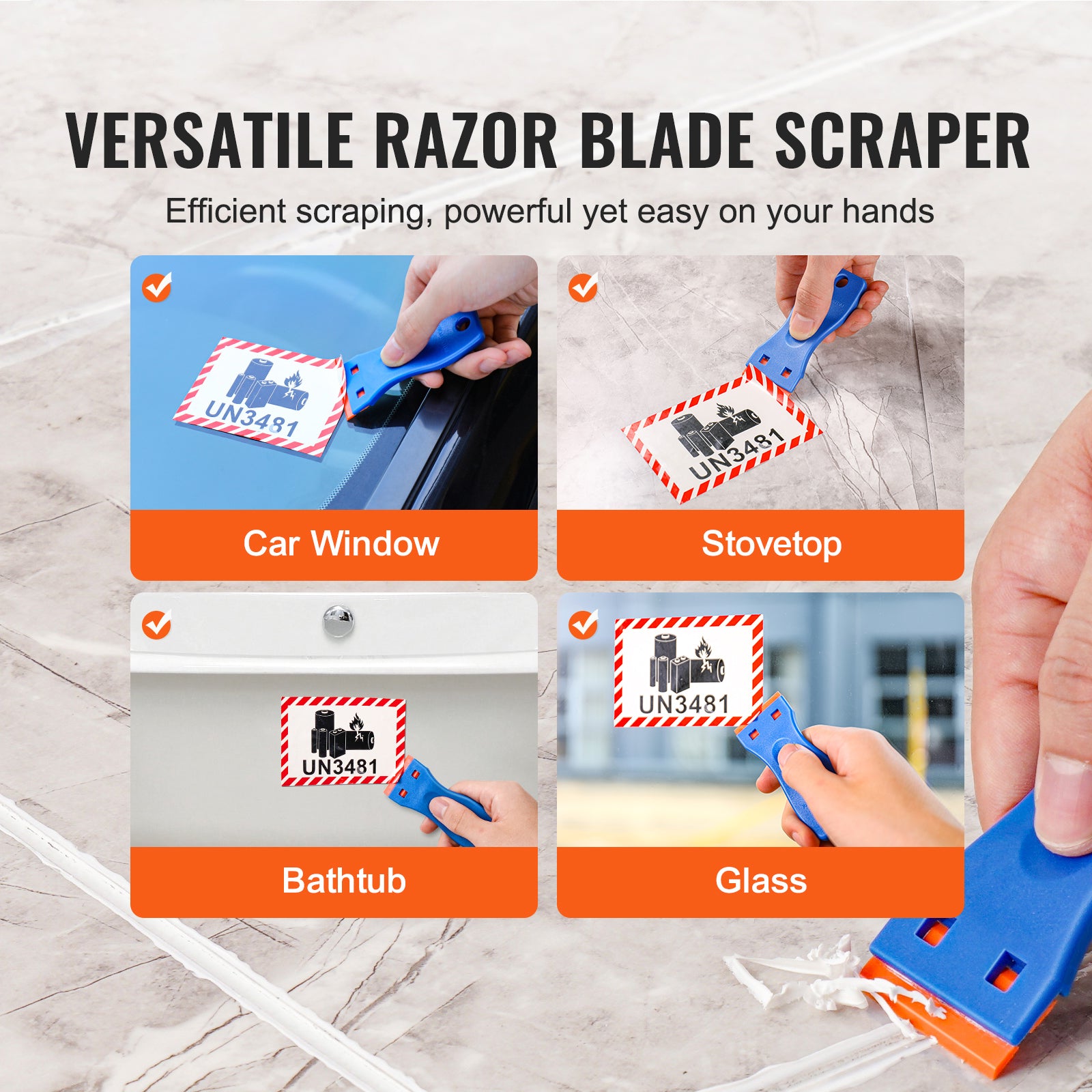 Plastic Razor Blade Scraper 2PCS Scraper Tool 120PCS POM Plastic Blades
