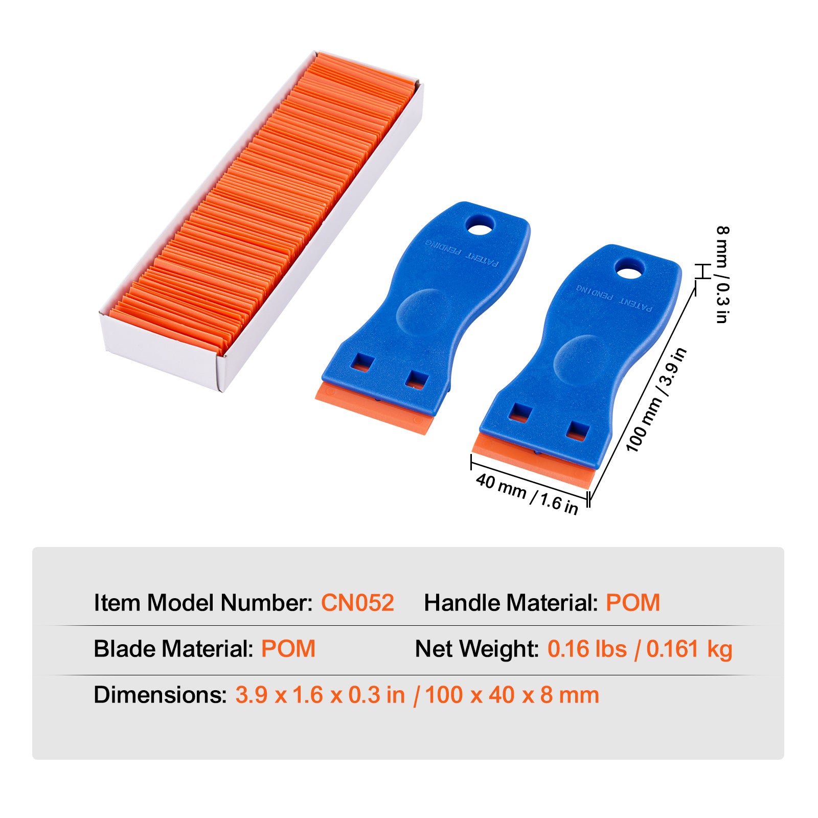 Plastic Razor Blade Scraper 2PCS Scraper Tool 120PCS POM Plastic Blades