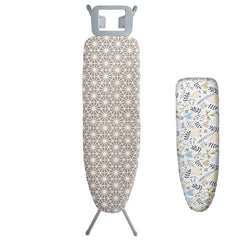 Ironing Board with Large 51 x 13 Ironing Surface, Thickened 4 Layers Iron Board with Heat Resistant Cover and 100% Cotton Cover, 7 Adjustable Heights Ironing Board for Home Laundry Room Use