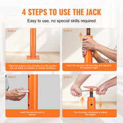 Adjustable Floor Jack Post House Floor Leveling Lift 53"-93" Height Range