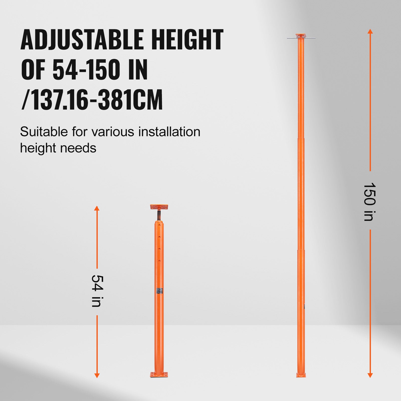 Adjustable Floor Jack Post House Floor Leveling Lift 54"-150" Height Range