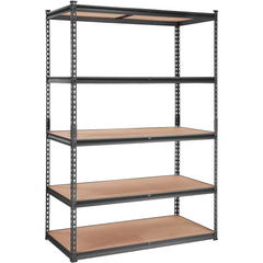 Storage Shelving Unit, 5-Tier Adjustable, 2000 lbs Capacity, Heavy Duty Garage Shelves Metal Organizer Utility Rack, Black, 48" L x 24" W x 72" H for Kitchen Pantry Basement Bathroom Laundry
