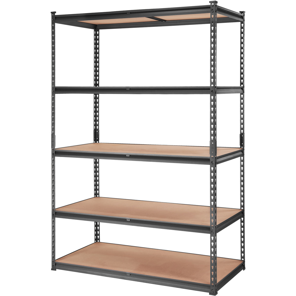 Storage Shelving Unit, 5-Tier Adjustable, 2000 lbs Capacity, Heavy Duty Garage Shelves Metal Organizer Utility Rack, Black, 48" L x 24" W x 72" H for Kitchen Pantry Basement Bathroom Laundry