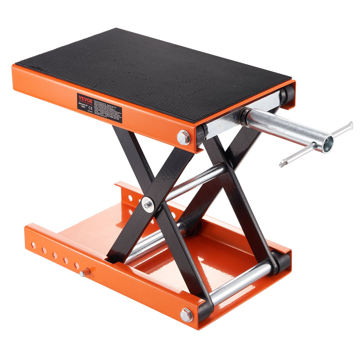 Motorcycle Lift, 1100 LBS Motorcycle Scissor Lift Jack with Wide Deck & Safety Pin, 3.7"-13.8" Center Hoist Crank Stand, Steel Scissor Jack for Street Bikes, Cruiser Bikes, Touring Motorcycles