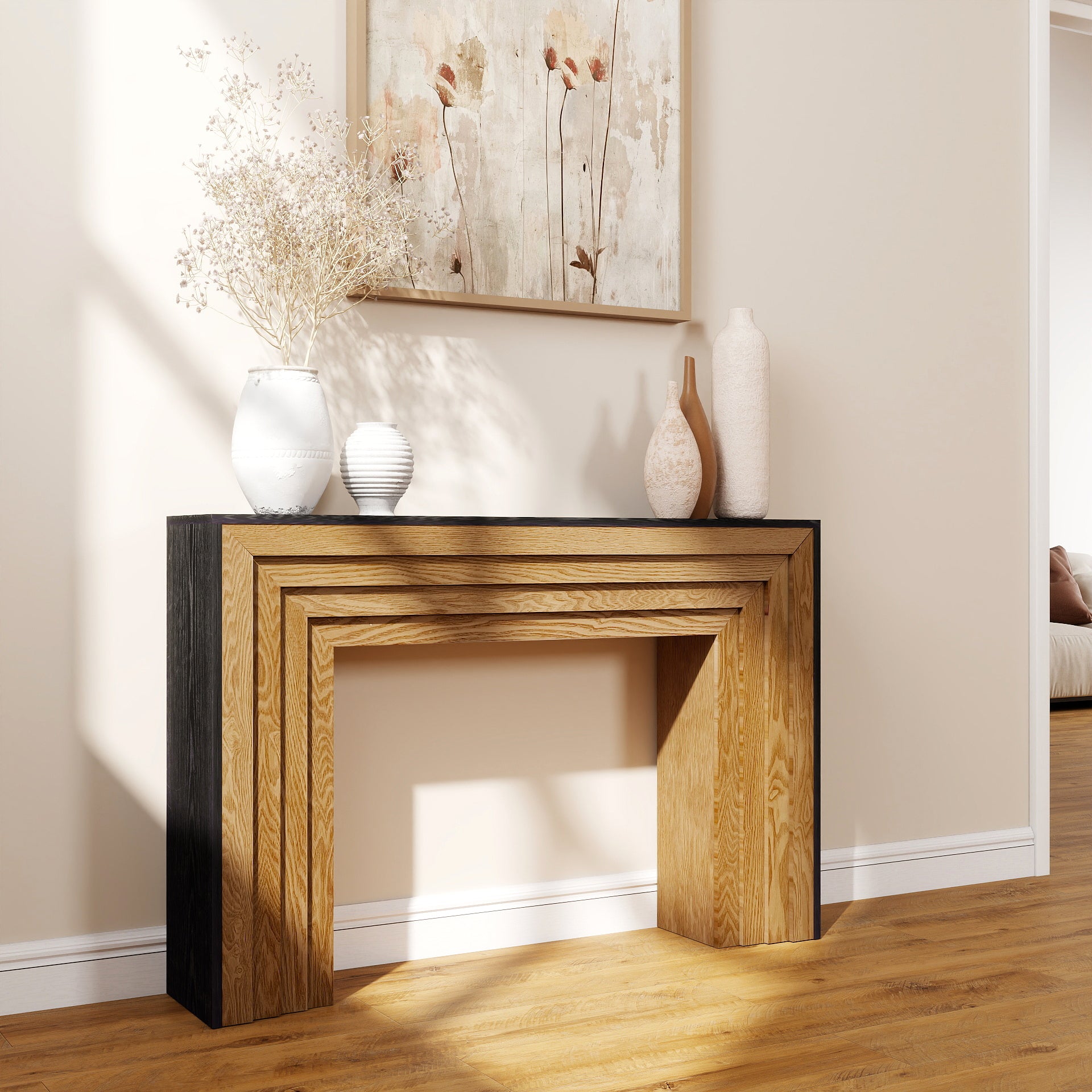 47in Modern Wood Console Table , Entryway Table, Sofa Table - Rustic & Contemporary Design