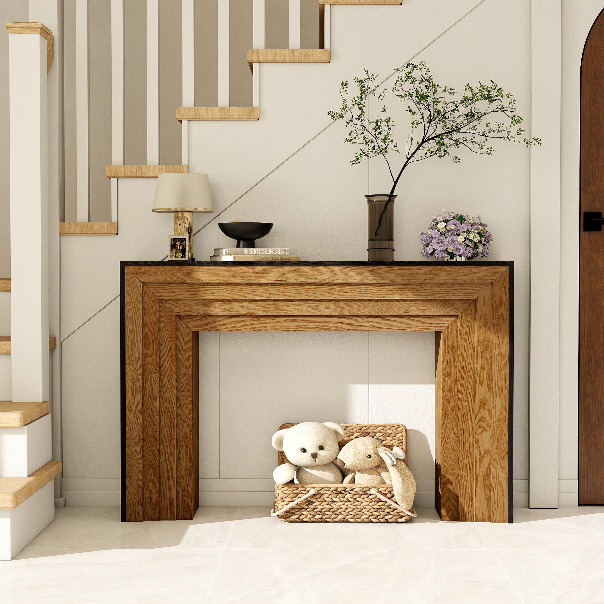 47in Modern Wood Console Table , Entryway Table, Sofa Table - Rustic & Contemporary Design