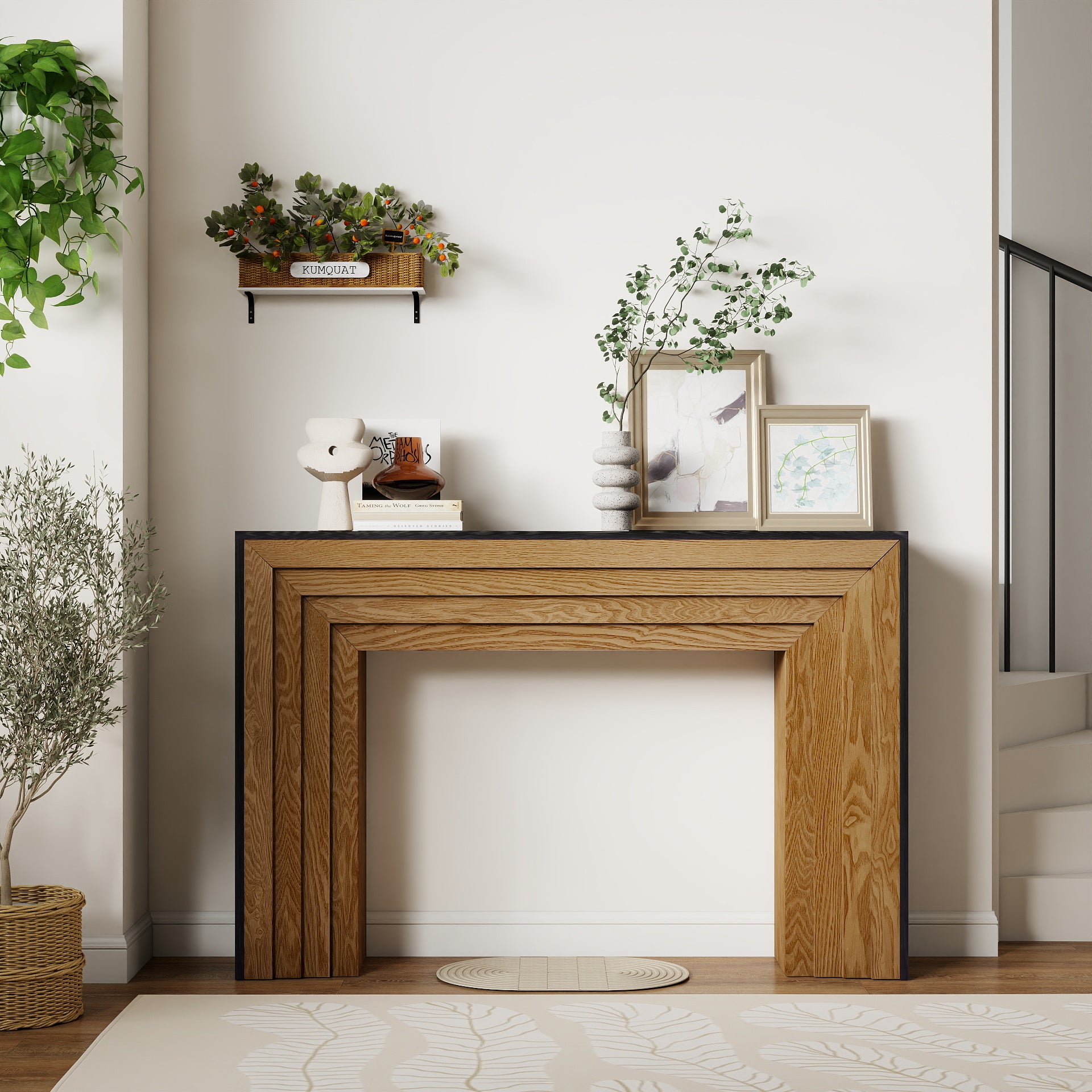 47in Modern Wood Console Table , Entryway Table, Sofa Table - Rustic & Contemporary Design