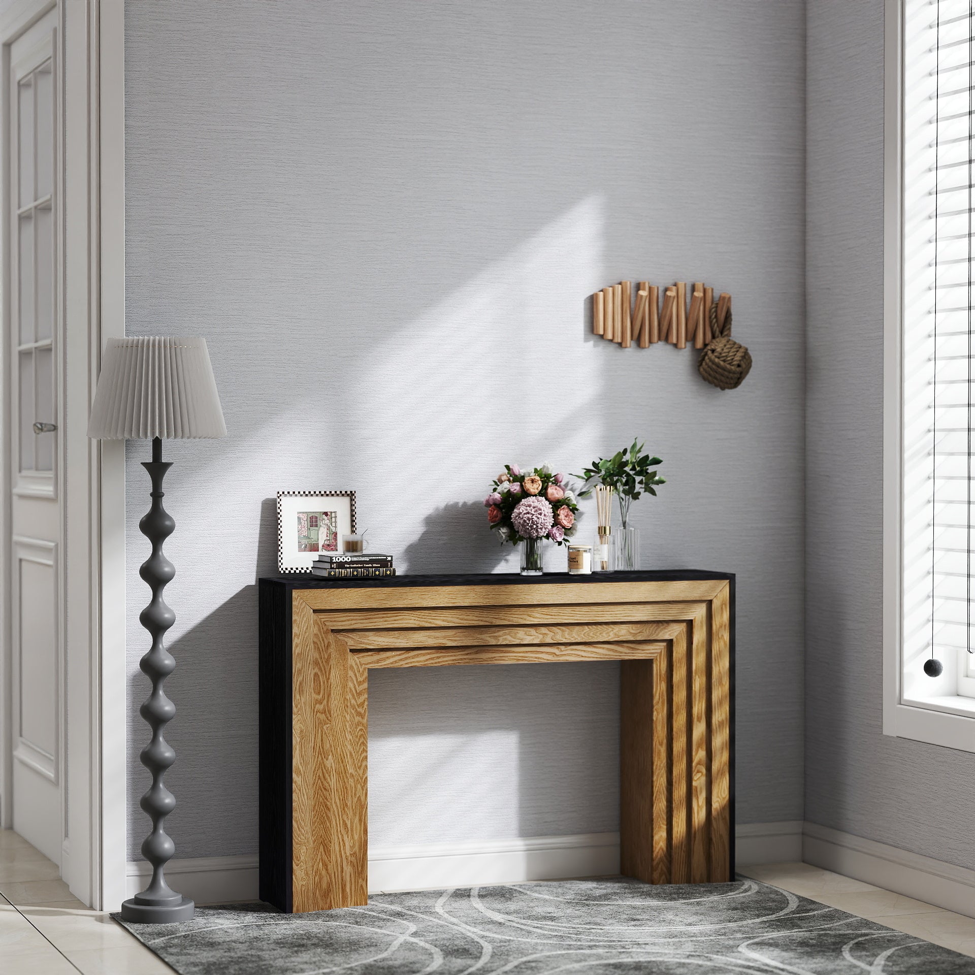 47in Modern Wood Console Table , Entryway Table, Sofa Table - Rustic & Contemporary Design