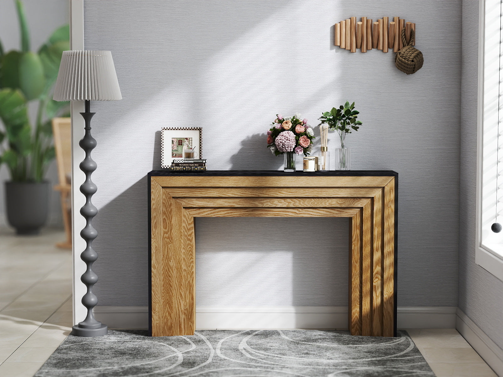 47in Modern Wood Console Table , Entryway Table, Sofa Table - Rustic & Contemporary Design