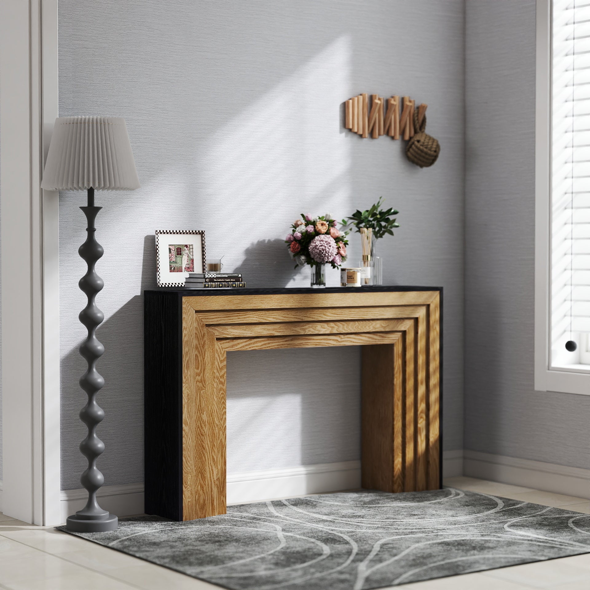 47in Modern Wood Console Table , Entryway Table, Sofa Table - Rustic & Contemporary Design