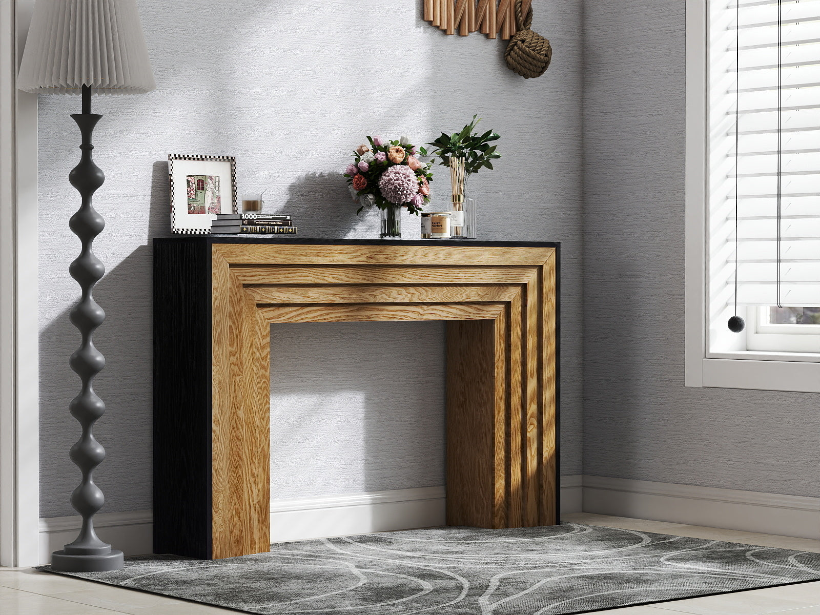 47in Modern Wood Console Table , Entryway Table, Sofa Table - Rustic & Contemporary Design