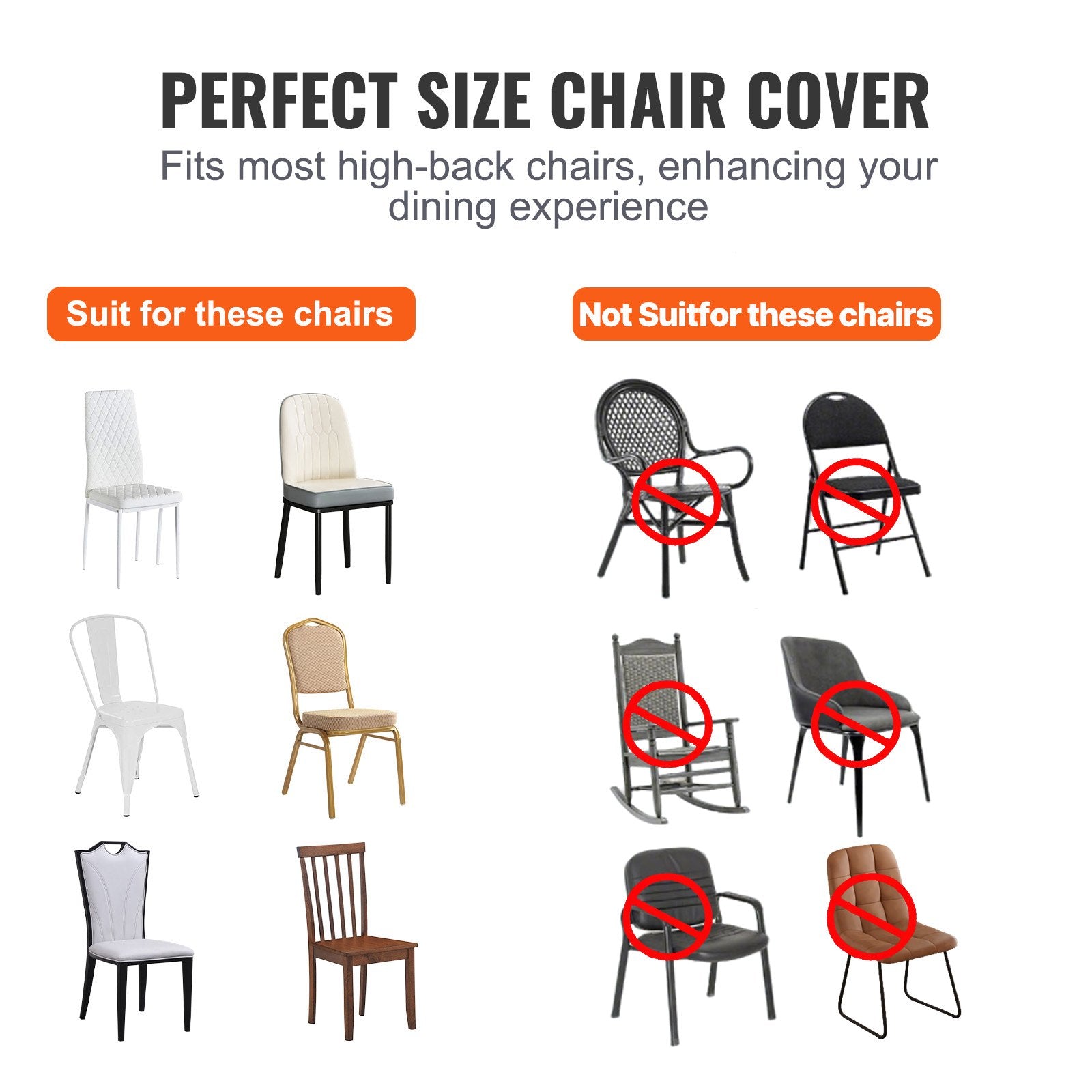 Stretch Spandex Folding Chair Covers, Universal Fitted Chair Cover, Removable Washable Protective Slipcovers, for Wedding, Holiday, Banquet, Party, Celebration, Dining (100PCS White)