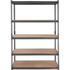 Storage Shelving Unit, 5-Tier Adjustable, 2000 lbs Capacity, Heavy Duty Garage Shelves Metal Organizer Utility Rack, Black, 18" D x 48" W x 72" H for Kitchen Pantry Basement Bathroom Laundry