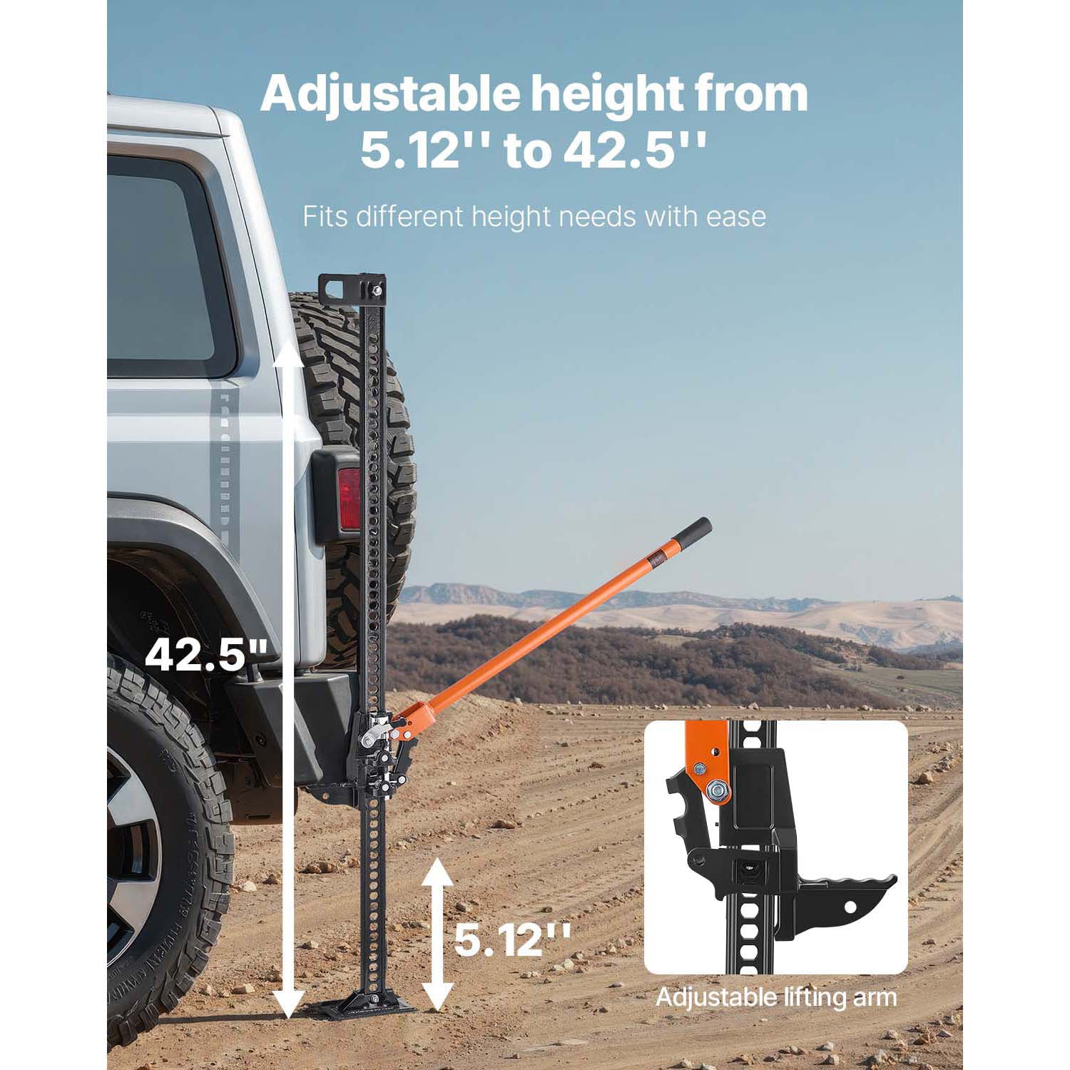 48" Off Road Farm Jack Hoist 7000 Lbs High Lift Tractor Vehicle's Winch