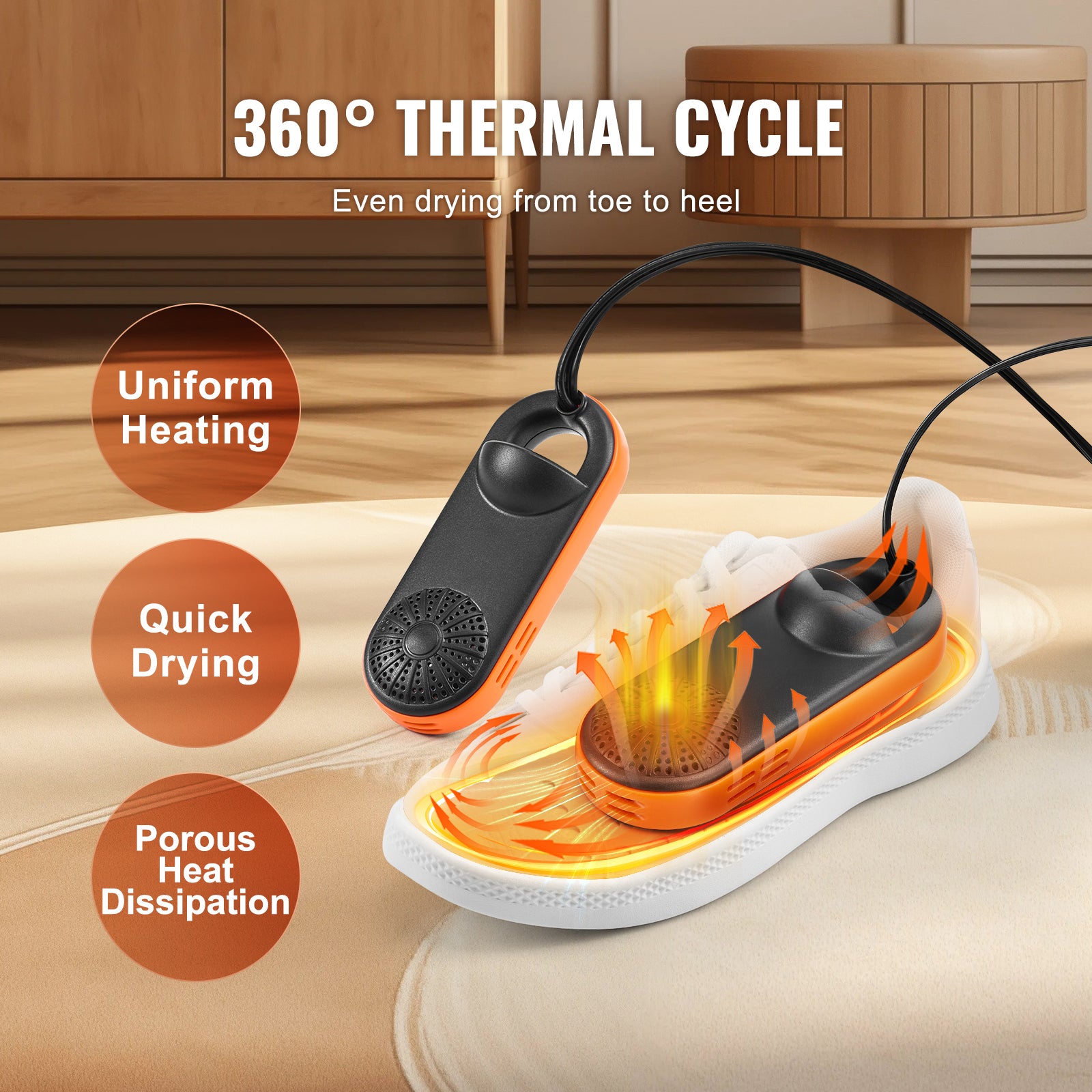 Boot Dryer Shoe Dryer, Portable Footwear Dryers Machine with Auto Temperature Control for Rainy Seasons Winter Travel, Extendable Boot Warmer Fireproof Drying for Shoes, Gloves, Socks