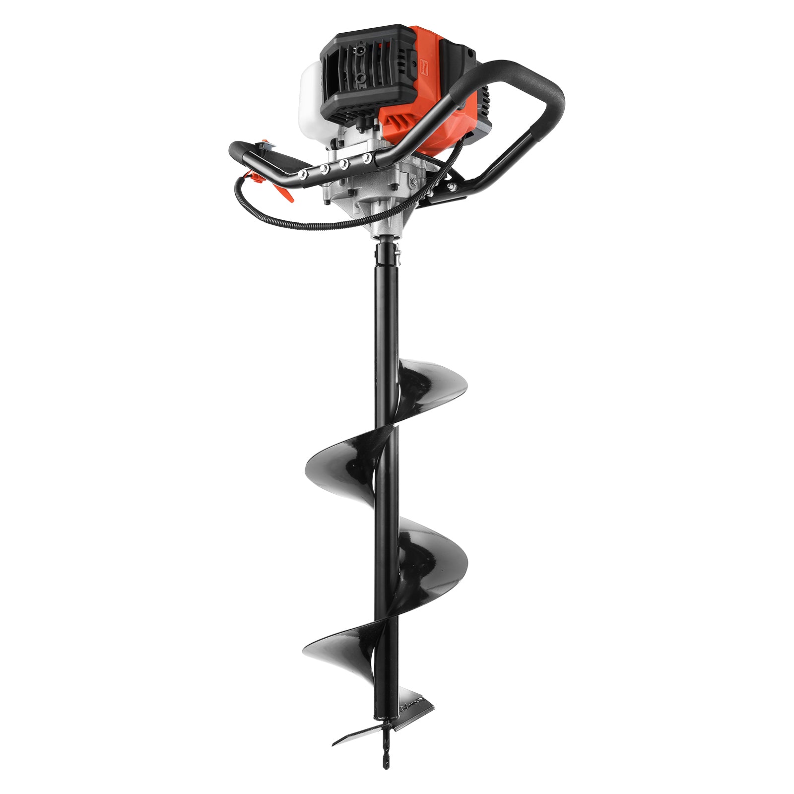 Post Hole Digger, 52cc 1450W Auger Post Hole digger, Gas Powered Earth Digger with Two Earth Auger Drill Bit 6" & 10" and 3 Extension Rods, for Farmland, Garden and Plant, EPA certification