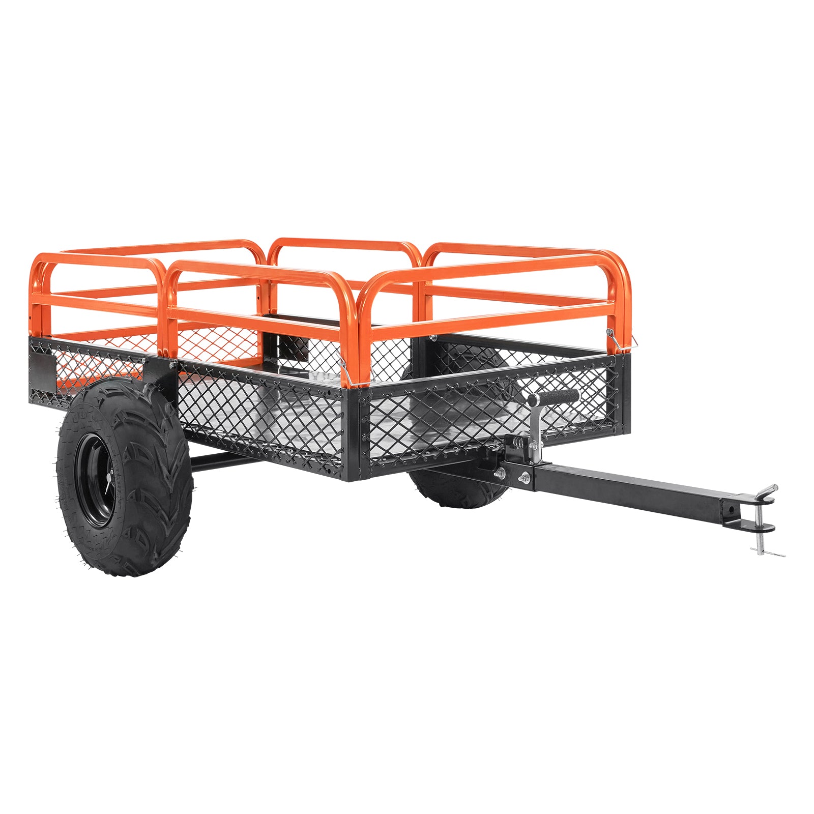 Heavy Duty Steel ATV Dump Trailer, 1500-Pound Load Capacity 15 Cubic Feet, Tow Behind Dump Cart Garden Trailer, with Removable Sides and 2 Tires, for Mowers, Tractors, ATV, UTV