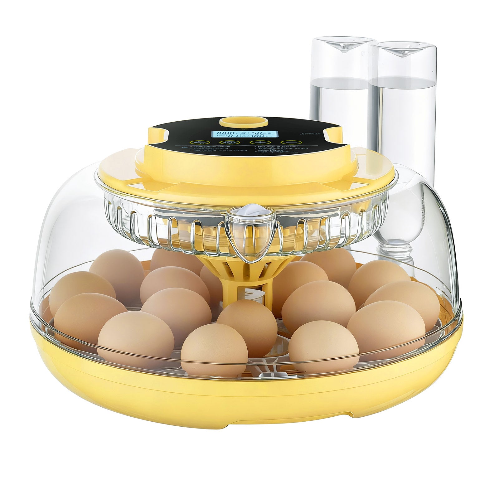 18 Egg Incubator, Automatic Egg Turner with LED Candler, Temperature & Humidity Control, 360° View Clear Window, Auto Water Refill, Poultry Eggs Incubators for Hatching Chicks Ducks Goose Quail