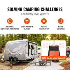 Trailer Jack Block, 6000 lbs Capacity per RV Leveling Block, High-quality Polypropylene RV Camper Stabilizer Blocks, RV Travel Accessories Use for Any Tongue Jack, Post, Foot, 5th Wheels, 4-Pack