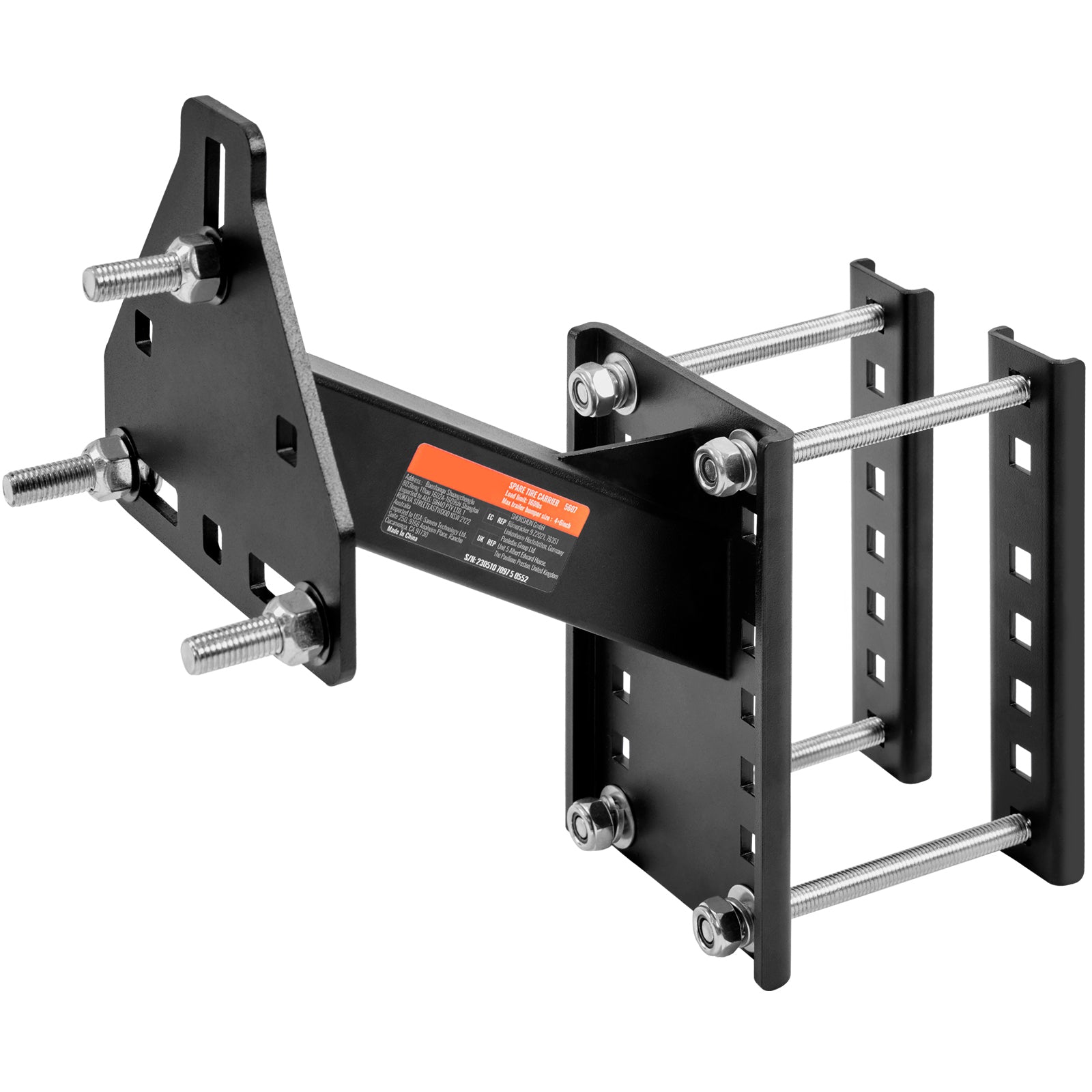 Spare Tire Carrier, Trailer Spare Tire Mount, 160 lbs Capacity, Utility Trailer Accessories Fits Most 4 & 5 & 6 & 8 Lugs Wheels on 4", 4.25", 4.5", 4.75", 5", 5.5", 6", 6.5" Bolt Patterns