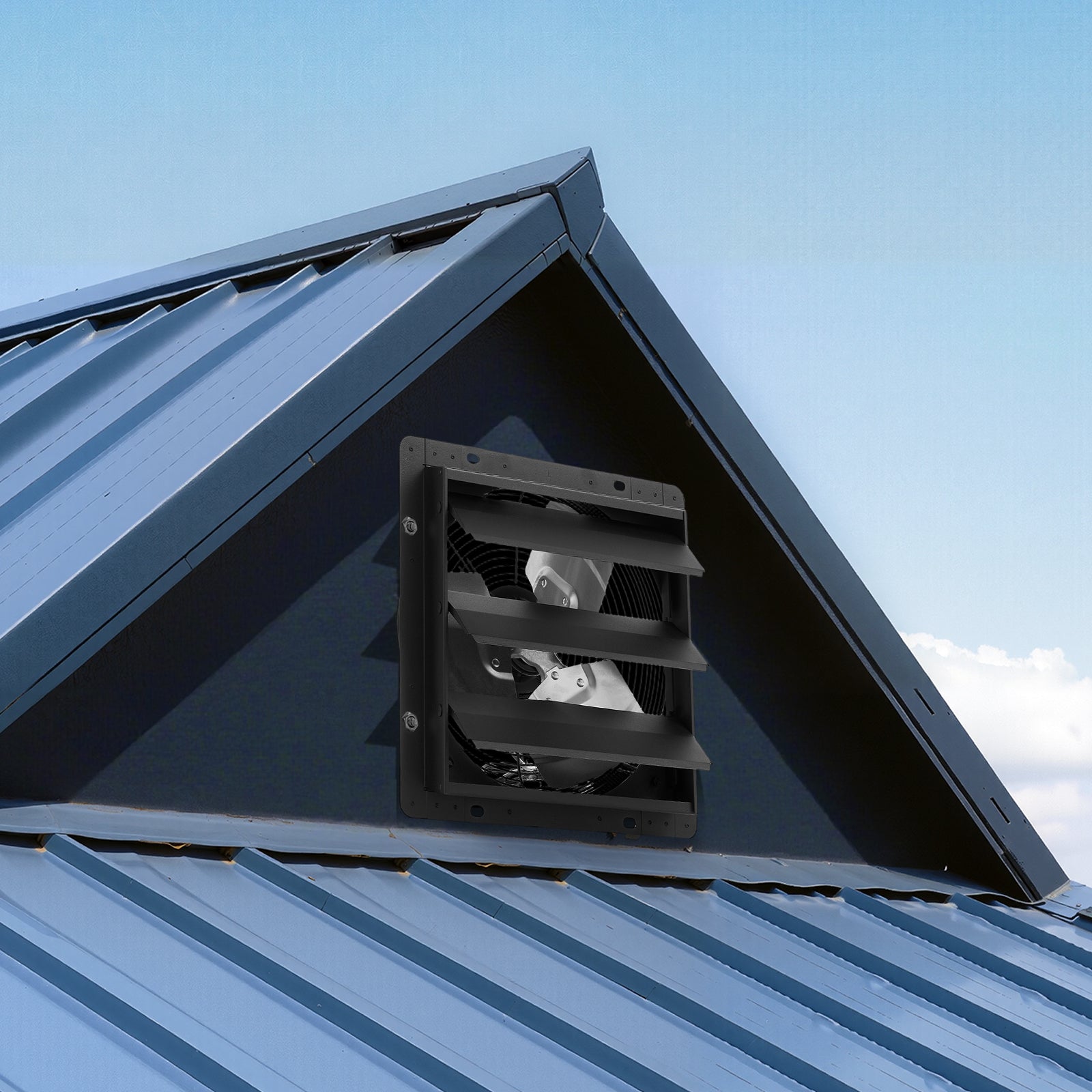 10 inch Shutter Exhaust Fan, Wall Mounted Attic Vent Fan with Smart Programming Variable Speed Temperature Control, 1000 CFM,EC Motor,Timer, for Shed,Garage,Greenhouse Ventilation Cooling,Black