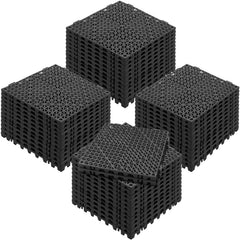 Interlocking Tile 50PCS Black, Drainage Tiles 12" x 12" Splicing, Soft PVC Interlocking Drainage Floor Tiles, Non-Slip Drainage Holes for Restroom, Bathroom, Kitchen, Pool, Wet Areas