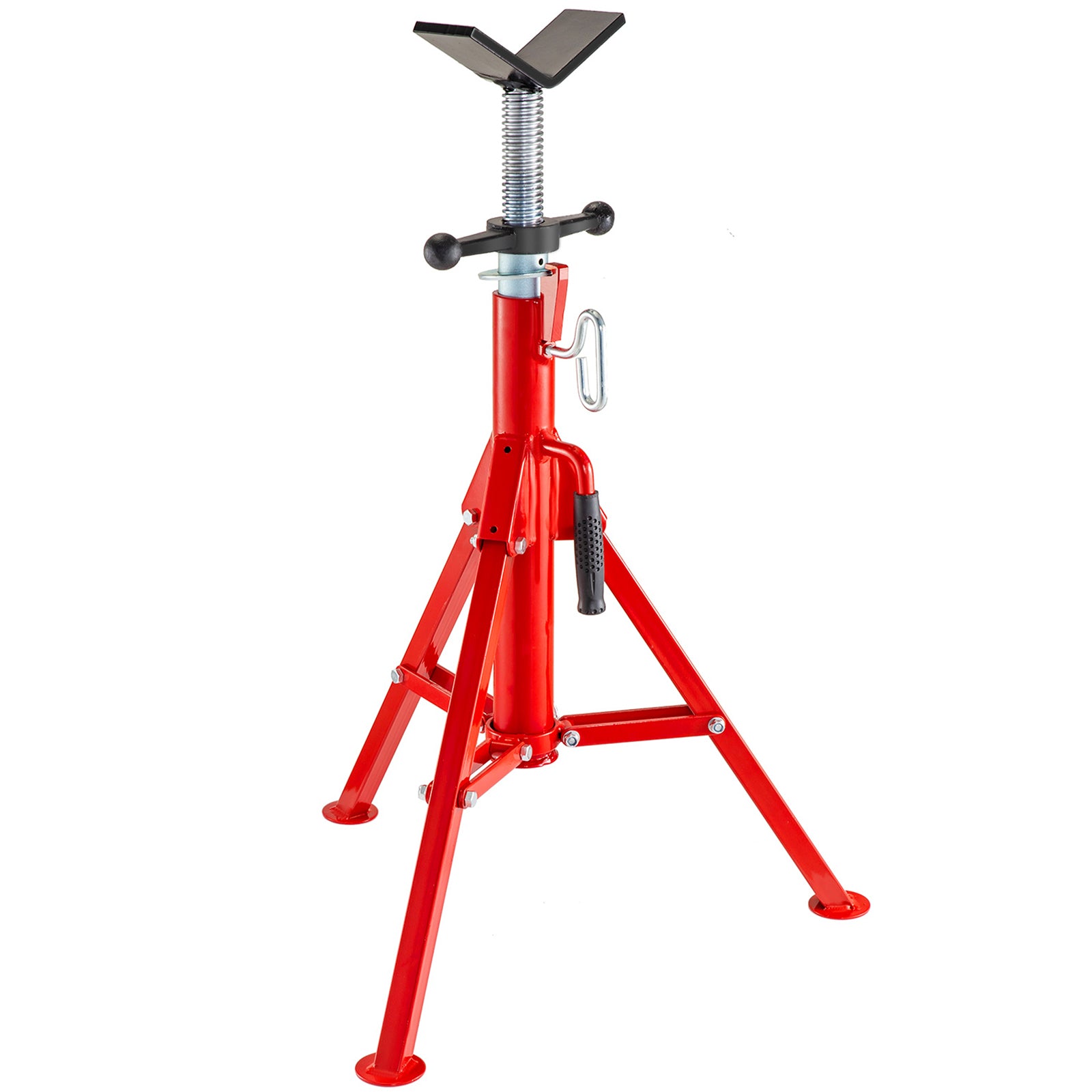 V Head Pipe Stand Adjustable Height 28-52 Inch, Pipe Jack Stands 2500 LB. Capacity,Folding Portable Pipe Stands 1/2 to 12 Inch Pipe Supporting,Steel Jack Stands