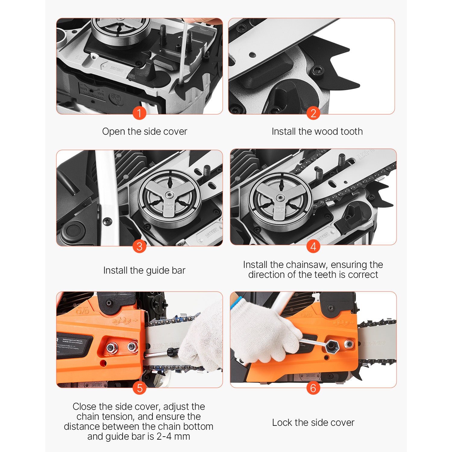 62cc Gas Chainsaw 3.8 HP Gas Powered 20 inch Chainsaw For Wood Cutting