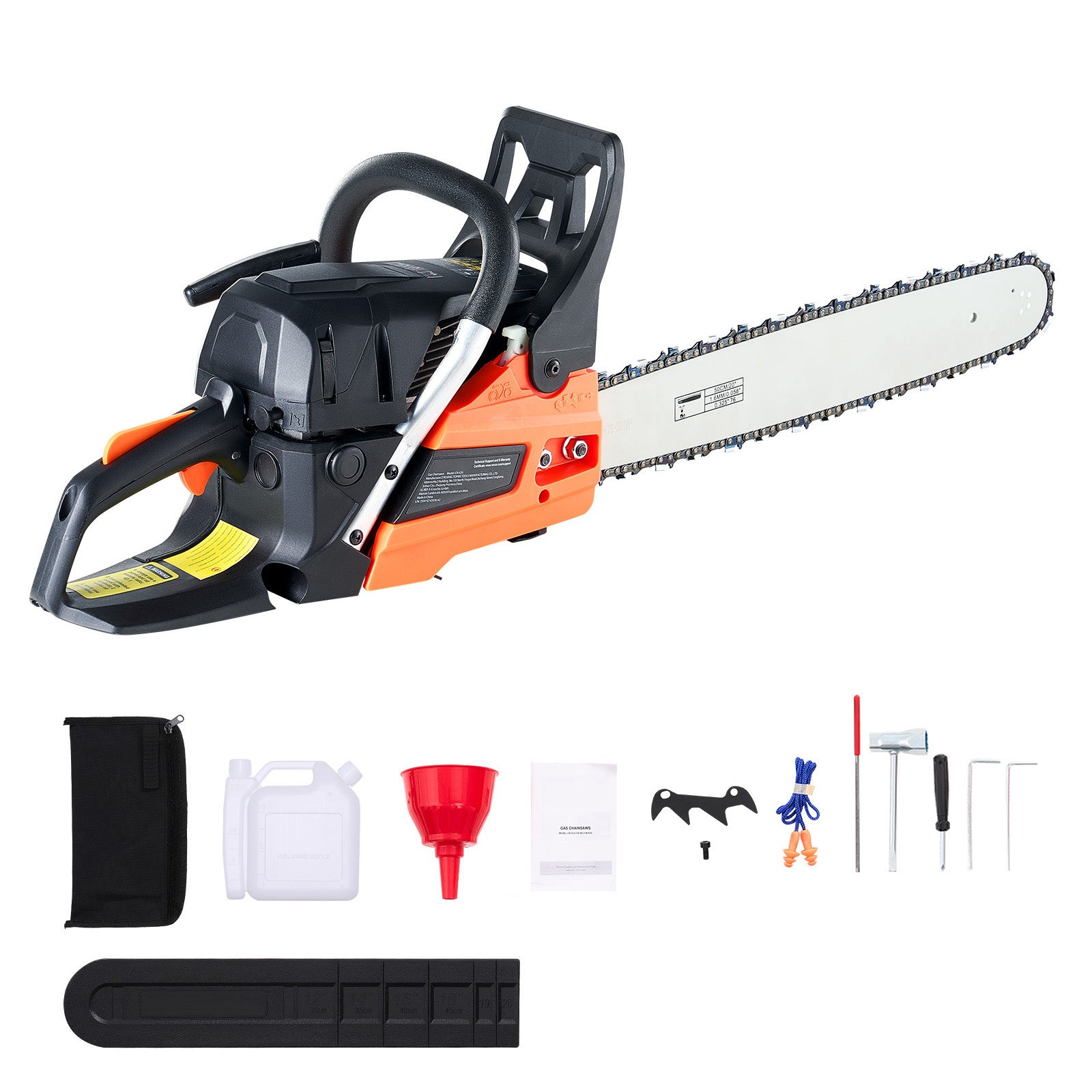 62cc Gas Chainsaw 3.8 HP Gas Powered 20 inch Chainsaw For Wood Cutting
